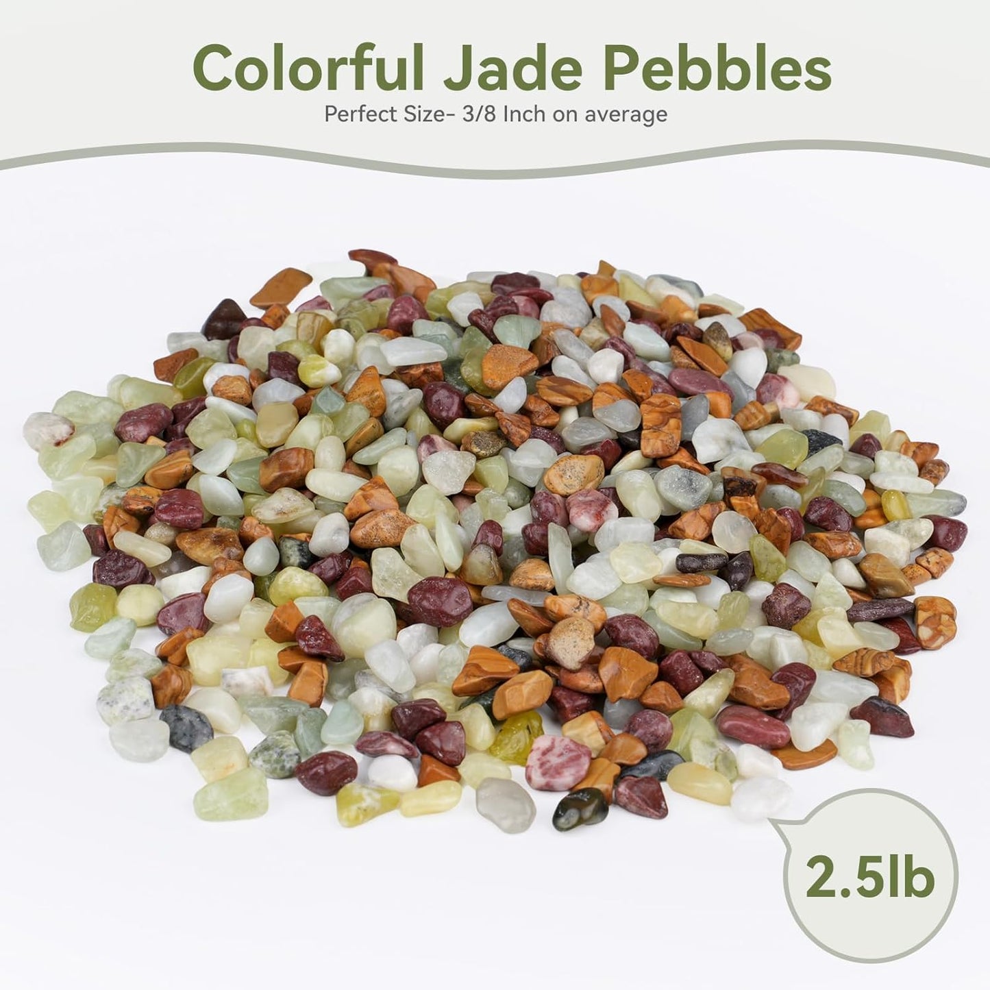 2.5 lbs Pebbles for Indoor Plants, Succulent Rocks, 3/8" Polished Pebbles for Bamboo, Vase, Terrarium, Natural Decorative Small River Rocks for Crafts, Cactus, Outdoor Garden Landscaping