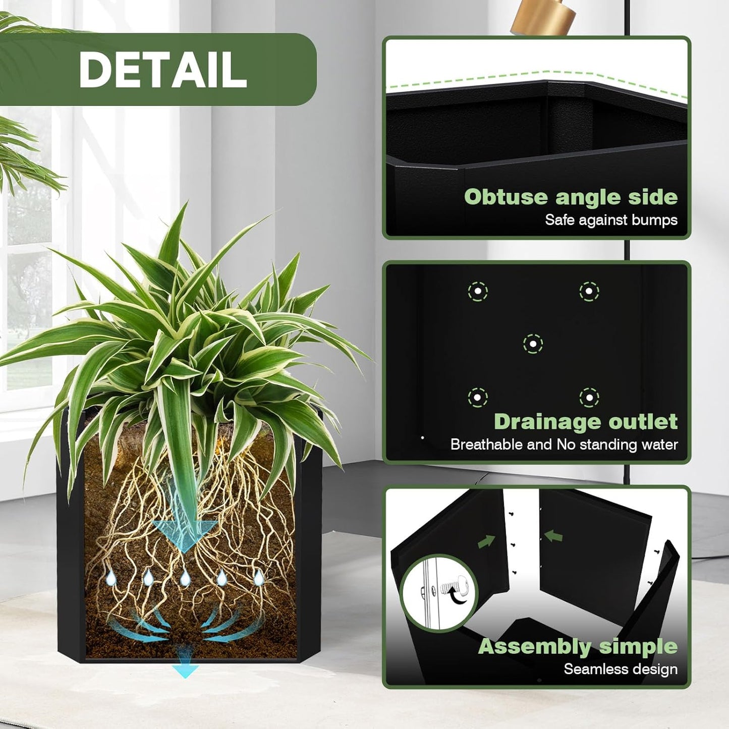 Steel Planter Box-26"x26"x26"-Large Square Planter Box-Outdoor Indoor-Cube Steel Planter Heavy Duty Black Metal Planter Flower Pot Commercial Residential for Home Garden Porch Hotel Patio