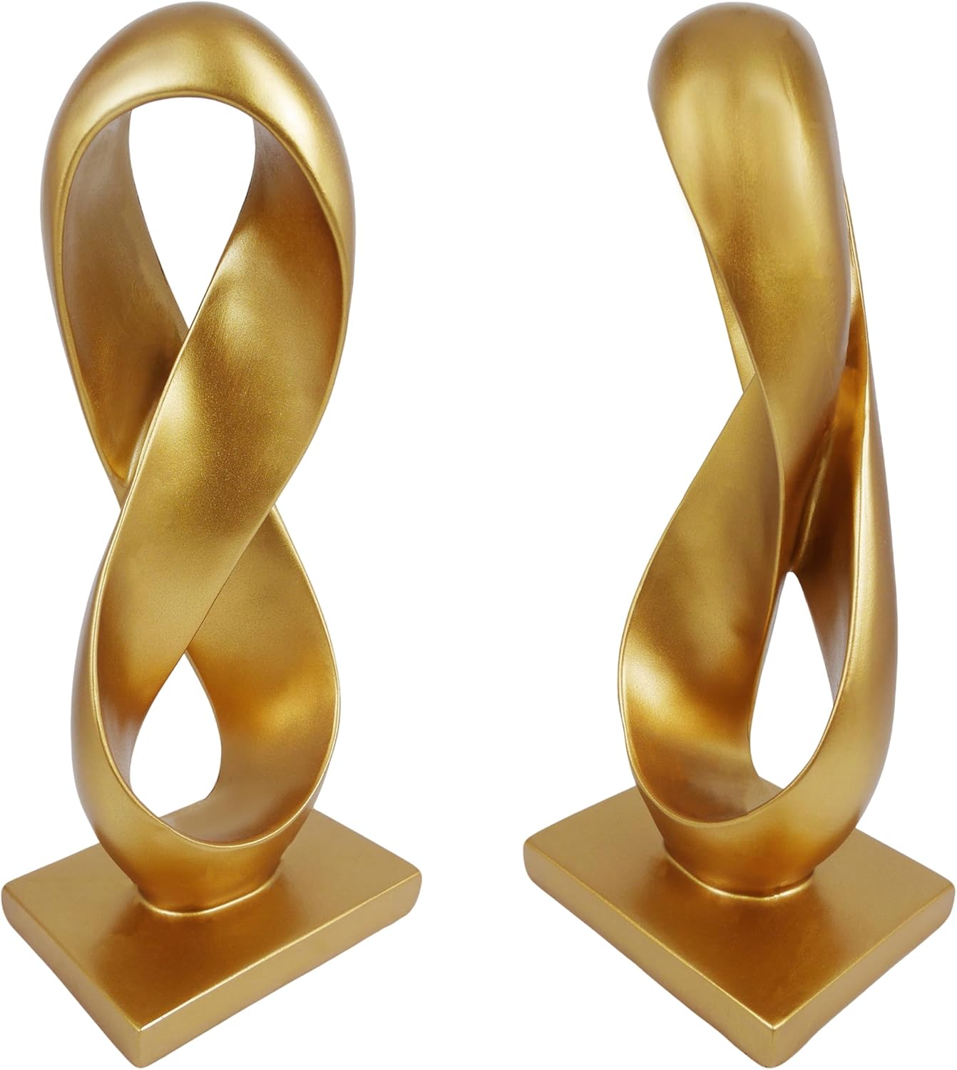 SIMON'S SHOP Modern Statue for Living Room Bedroom Entryway Gold Abstract Centrepiece Infinity Loop Knot Sculpture