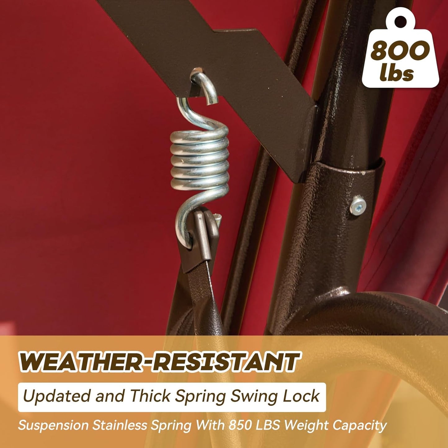 3 in 1 Outdoor Porch Swing with Adjustable Canopy, 3 Seat Outdoor Swing for Adults, Patio Swing Chair with Thickened Cushions,Pillows & Cup Holders for Backyard, Porch, Garden (Wine Red)