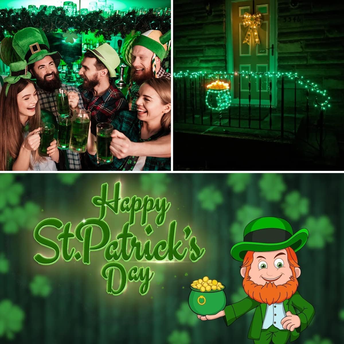 Upgrade Solar String Lights for Outside 2 Pack Total 180FT 500LED String Lights Outdoor with 8 Modes, IP65 Waterproof Outdoor Solar Twinkle Lights, Garden Tree Party Christmas Decorations, Green