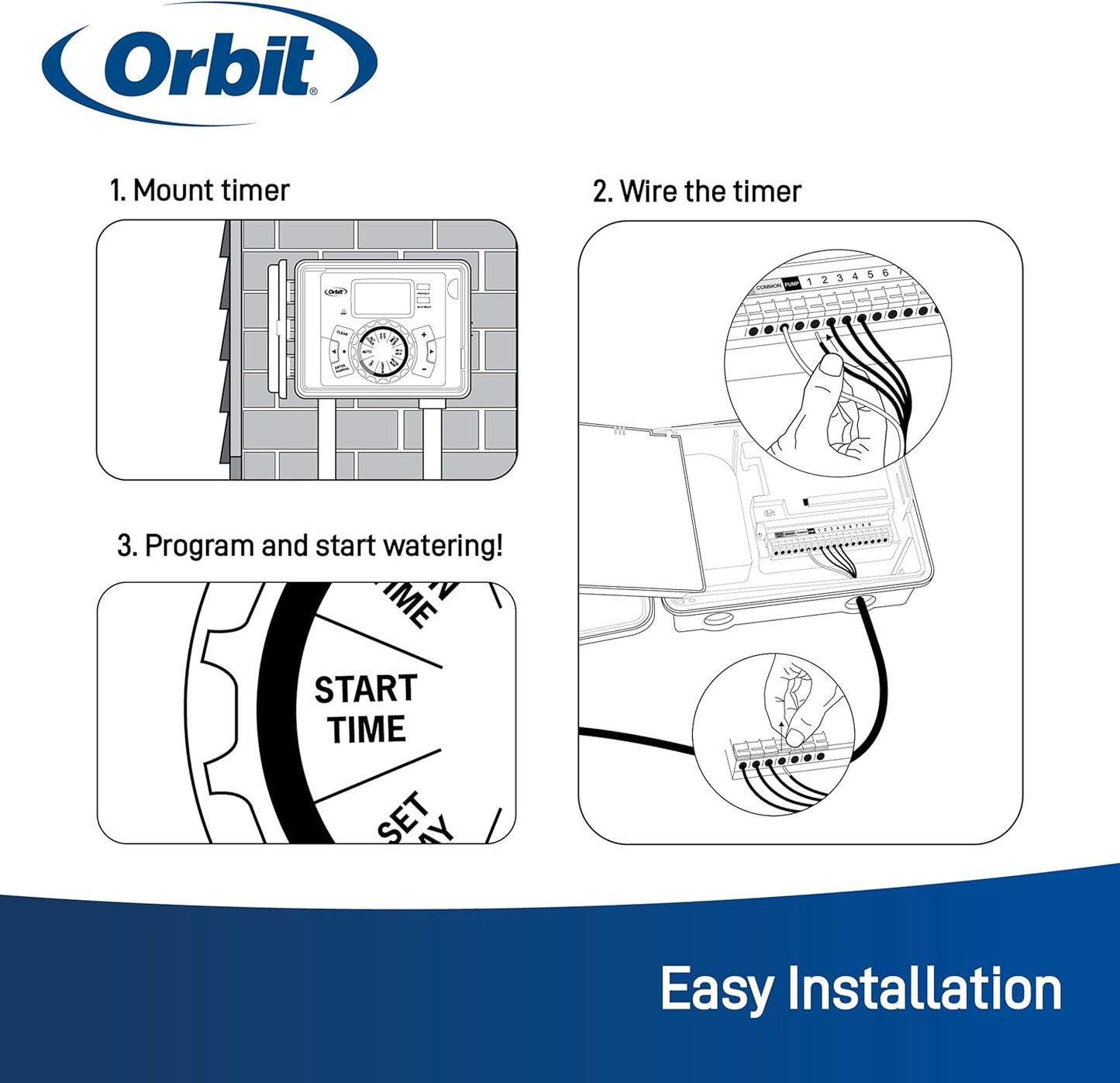 Orbit 57896 6-Station Outdoor Swing Panel Sprinkler System Timer