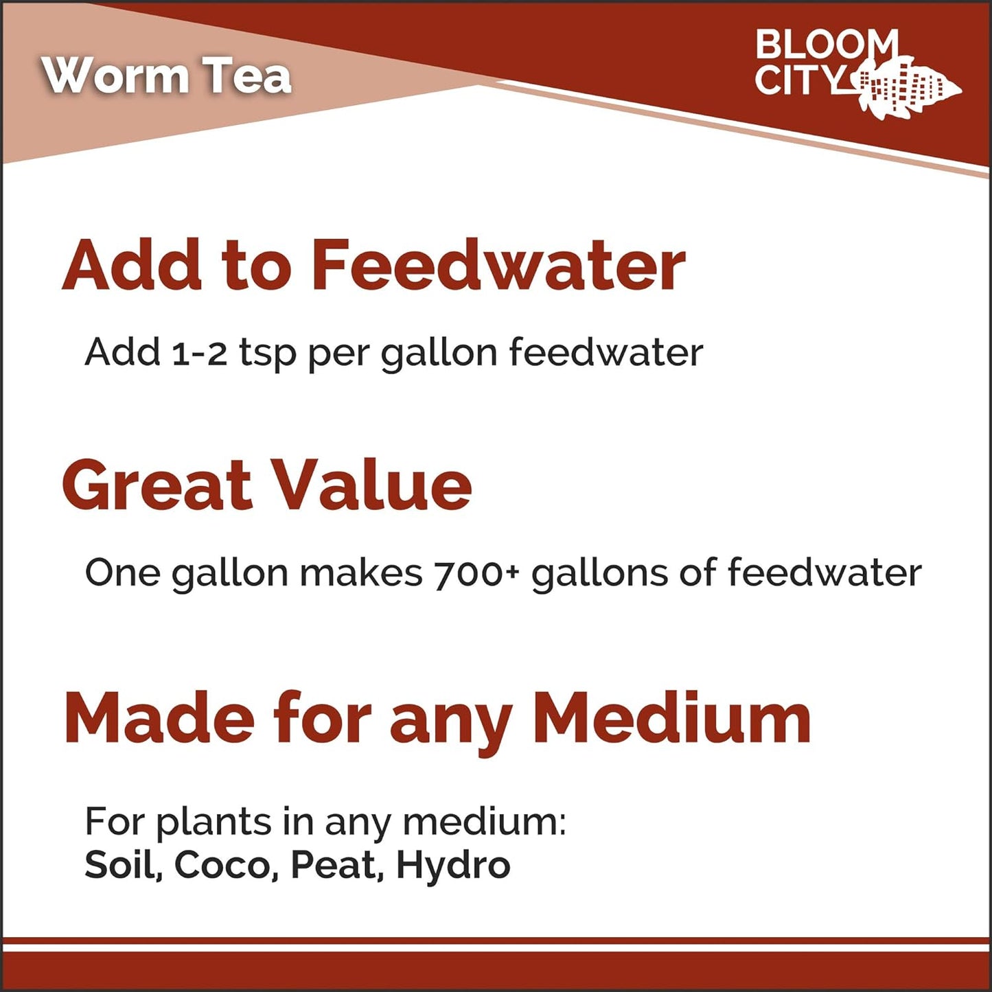 Bloom City Organic Worm Tea Concentrate and Compost and Bokashi Booster, 1/2 Pint (8 oz)