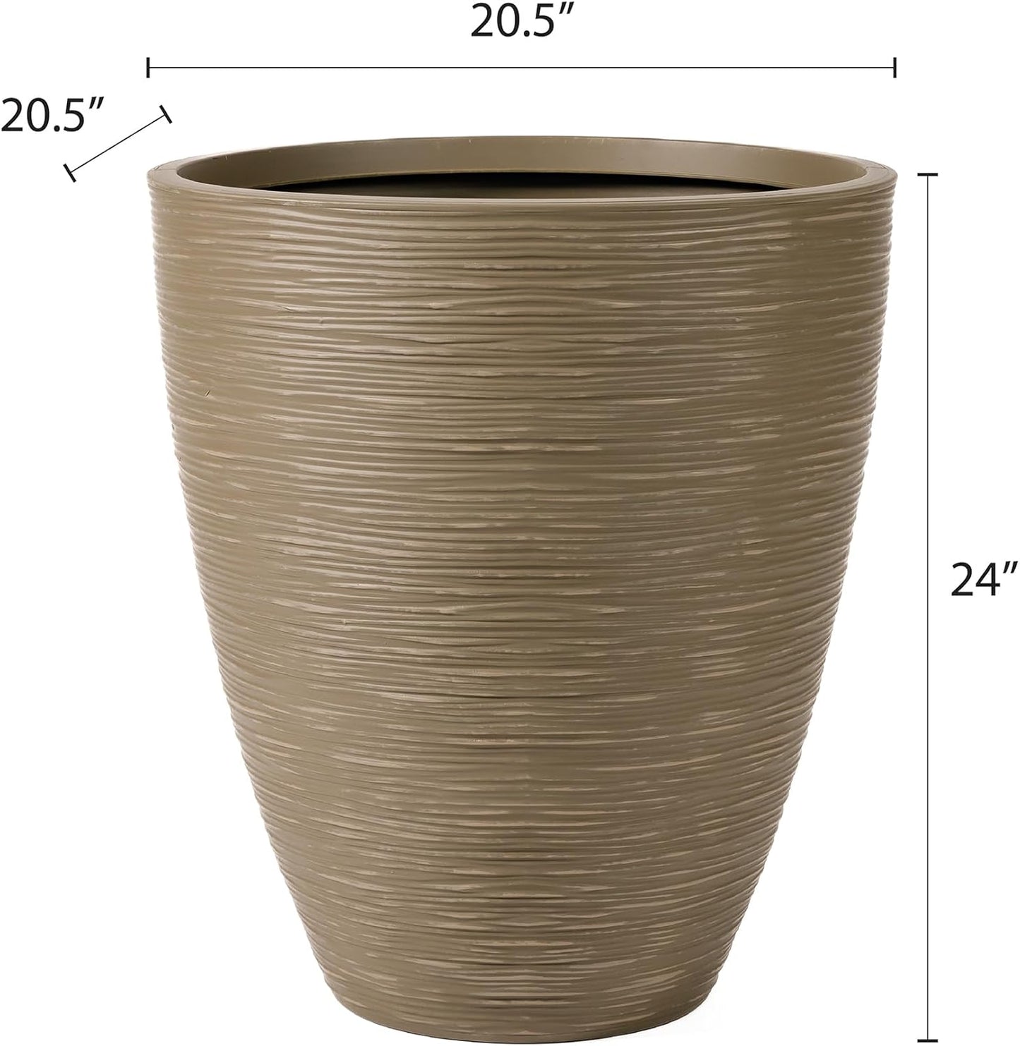 Newport 50‑Gallon Flat‑Back Rain Barrel with Stand & Planter Bundle – Sandstone | Removable Lid, UV-Stabilized Outdoor Water Storage