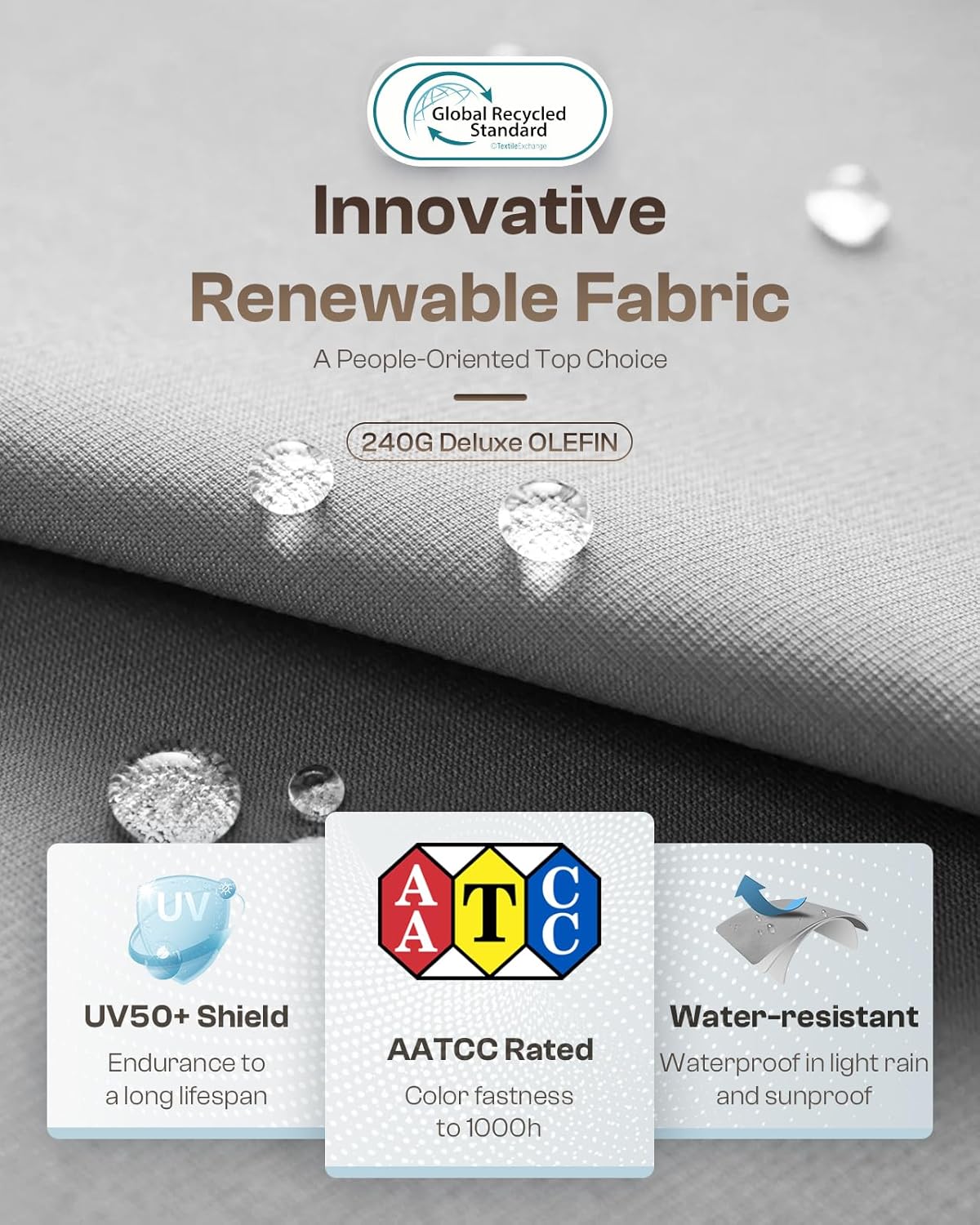 Aluminum Outdoor Patio Furniture, 2 Pieces Armchairs, All-Weather Metal Modern Outside Single Sofa for Deck, Porch (LightGray)