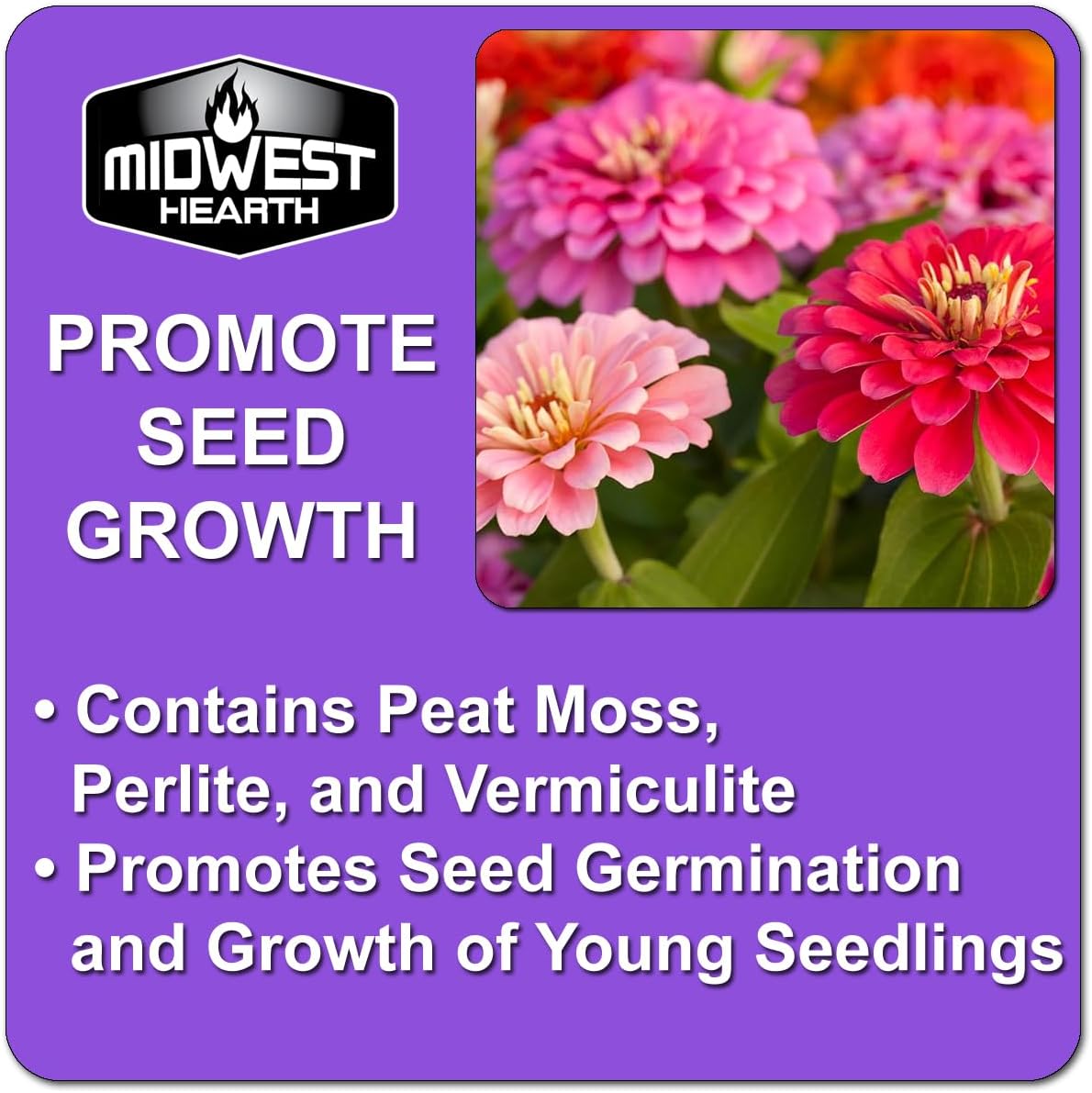 Seed Starter Natural Potting Soil Mix for Germination and Growth (Made in USA) (4 Dry Quarts)