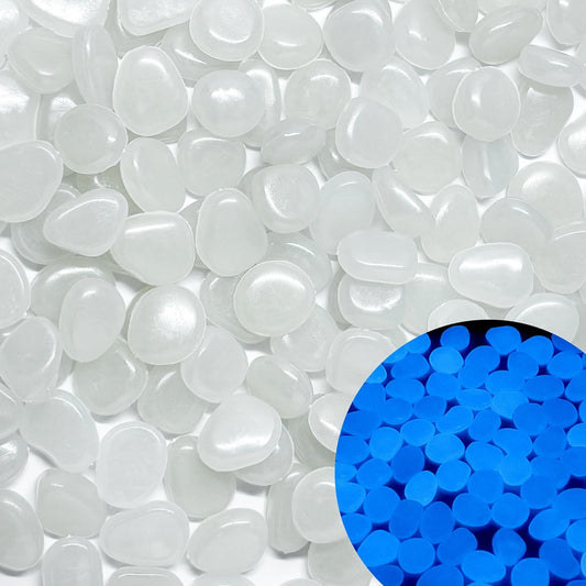 Glow in The Dark Fish Tank Rocks,Glowing Rocks Stones Resin Glow in Dark Pebbles for Outdoor Garden, Fish Tank, Aquarium, Landscaping,Driveway Decoration,White 2.2 Lb