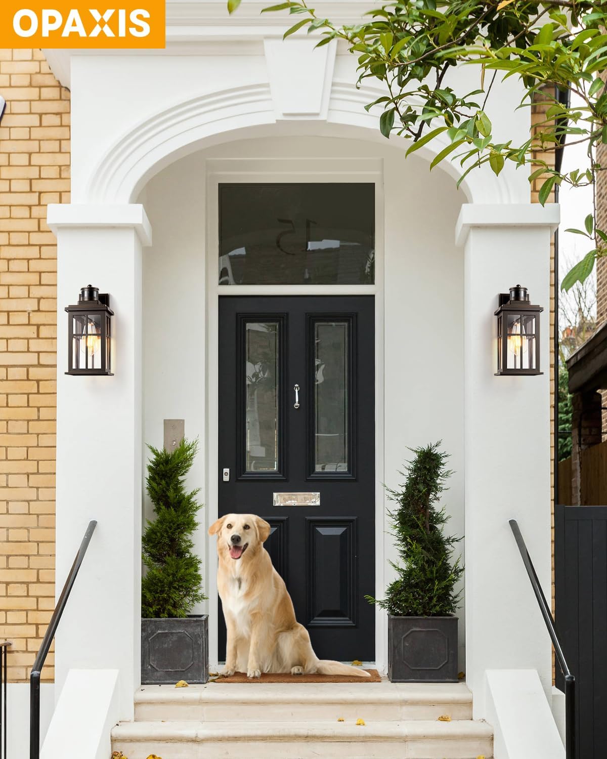 Distance-Adjustable Outside Lights for House, 2-Pack Oil Rubbed Bronze Porch Light, Waterproof Dusk to Dawn Exterior Lighting Fixtures Sconce, Anti-Rust Outdoor Lanterns for Porch, Garage