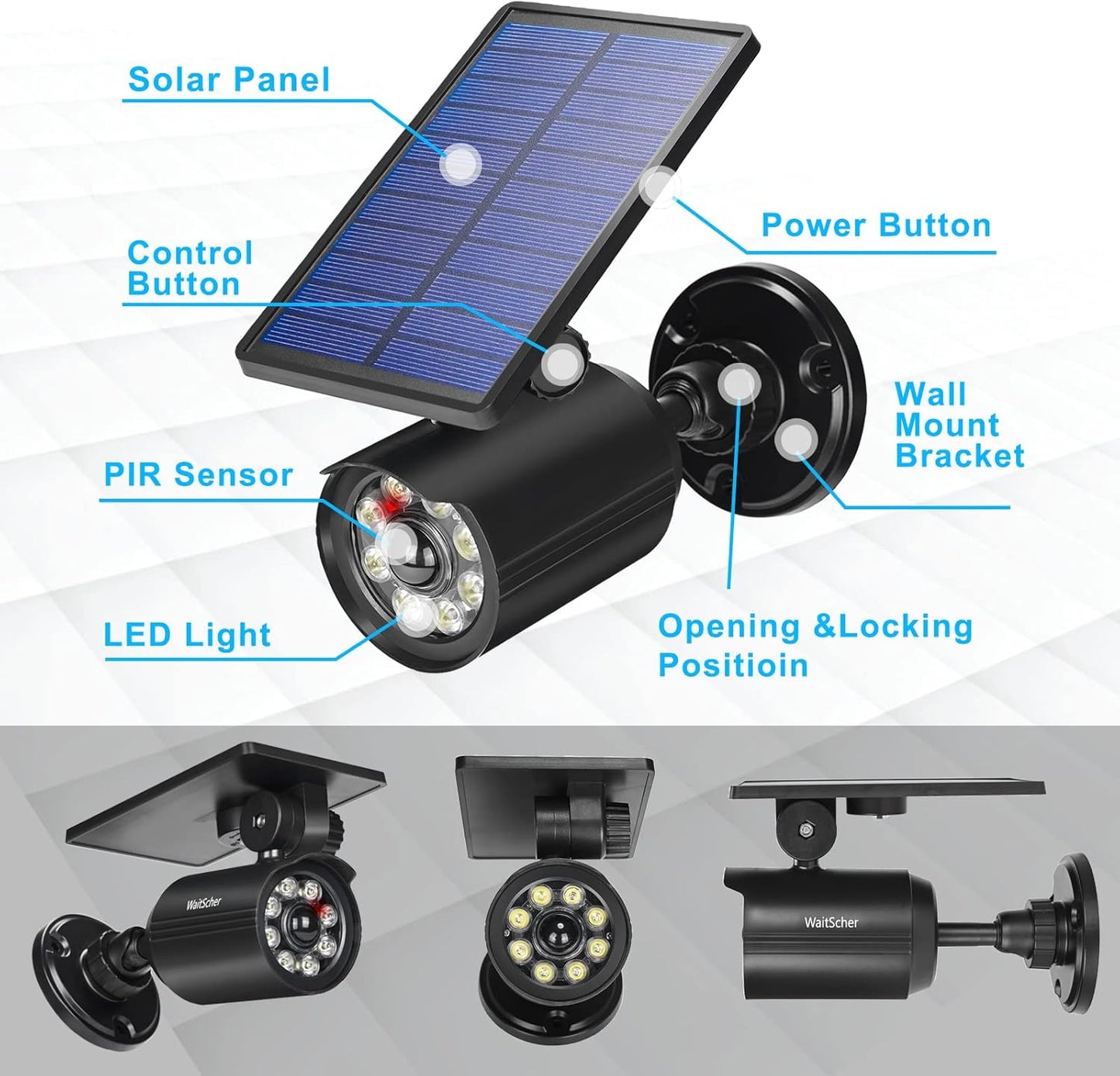 Solar Lights Outdoor Motion Sensor IP67 Waterproof 360° Rotatable Solar Powered Flood Lights for Barns Garden Driveway Path Landscape Yard(1pack)