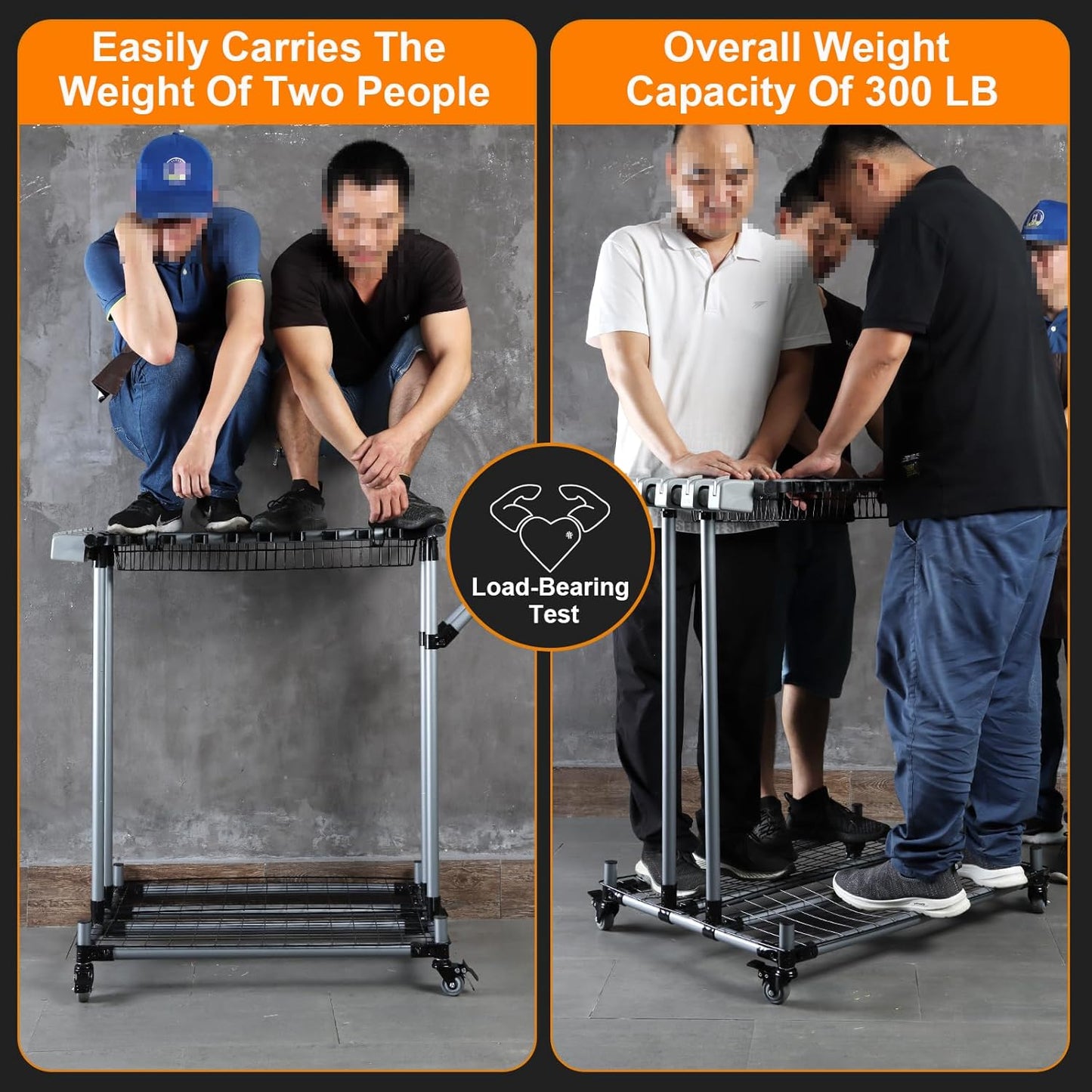 Garden Tool Storage Rack with Wheels Heavy-Duty Organizer for Garage, Yard, and Garden Tools