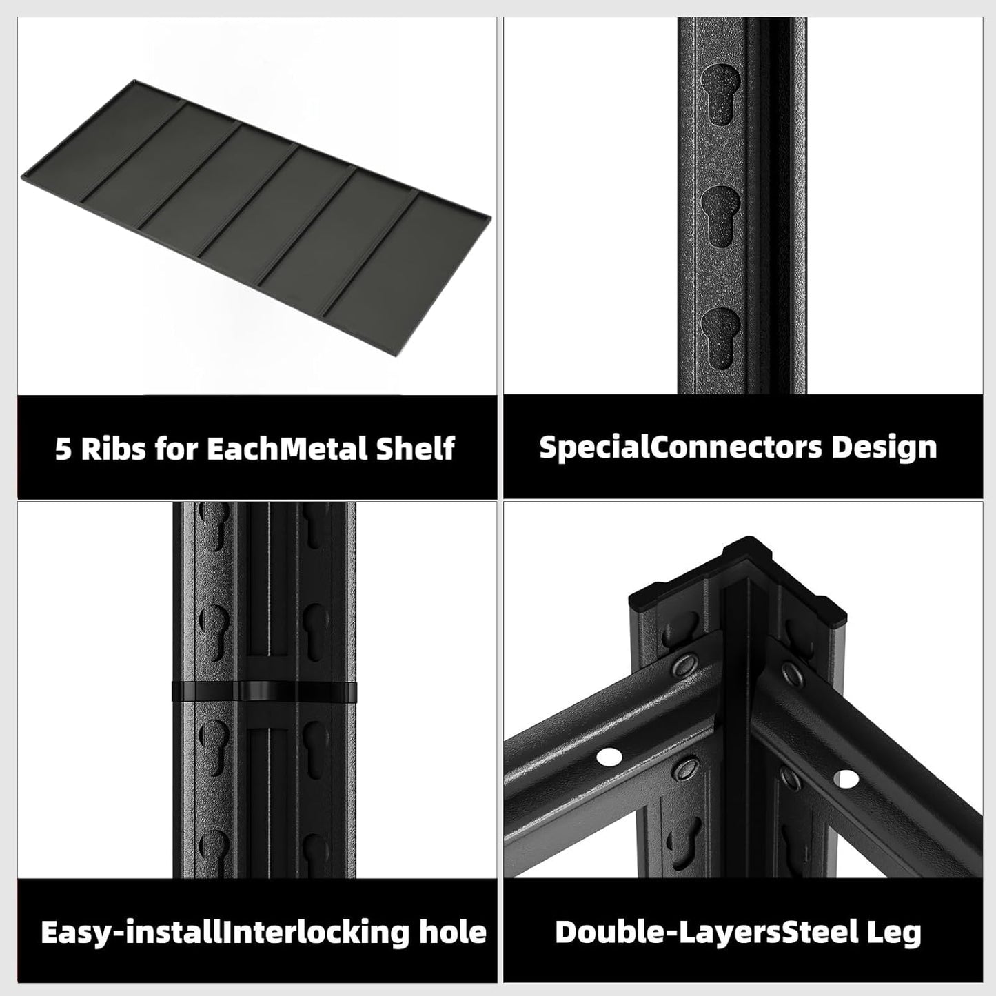 6-Tier 55" W x 24" D x 84" H Garage Shelving 3500LBS Storage Shelves Heavy Duty Metal Shelf Unit Adjustable Basement Industrial Storage Racks (6T-84 * 55 * 24)