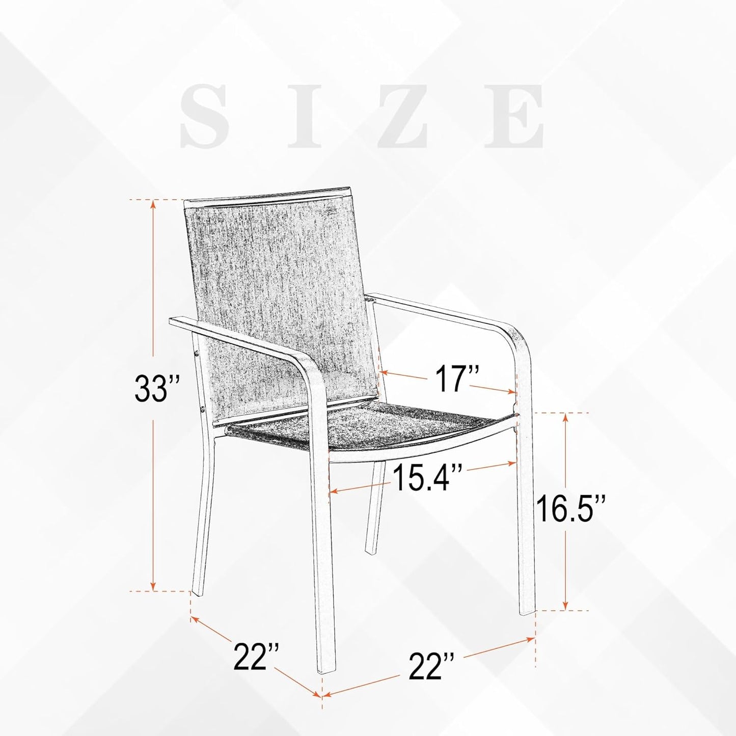 3-Piece Outdoor Bistro Set, 23.5 Folding Table and 2 Stackable Mesh Chairs, Black