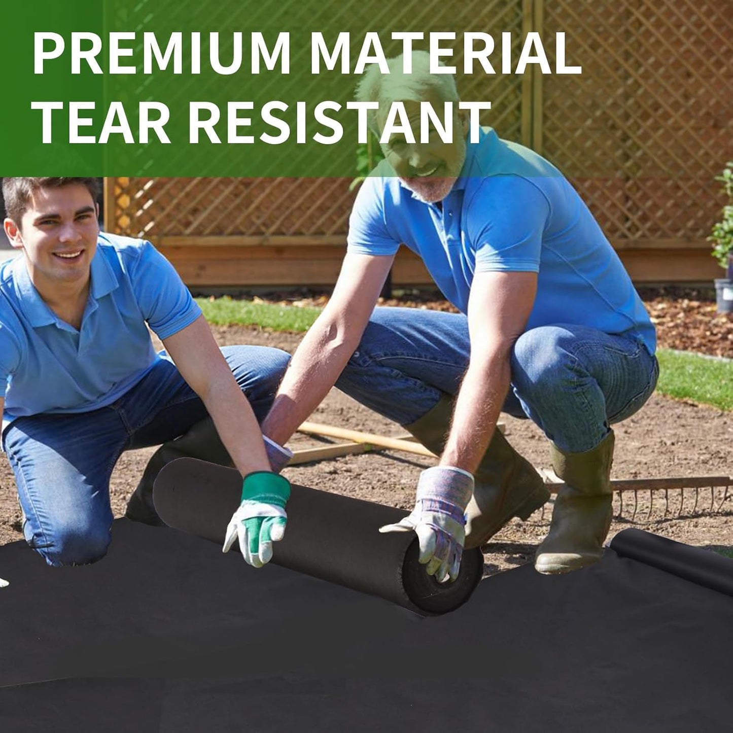 Non-Woven Weed Barrier Landscape Fabric, Durable Heavy-Duty Weed Removal Block, Easy to Set, Excellent Weed Control (3.2 oz) (1.9FT*32FT)