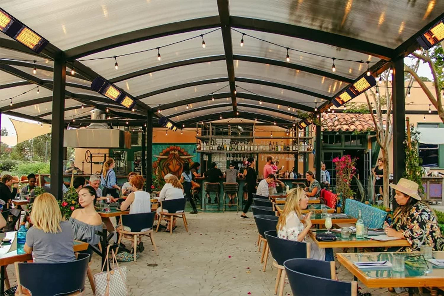 Dr. Infrared Heater 10,260 BTU Infrared Heater, Indoor and Outdoor Heater for Patio, Garage, Commercial & Residential, 3000W, 220-240V with Remote, Black