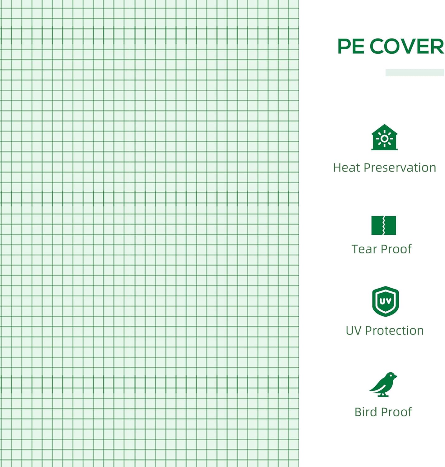 Outsunny 4' x 2' x 2' Portable Mini Greenhouse, Small Green House with PE Cover, Roll-up Zippered Windows for Indoor, Outdoor Garden, Green