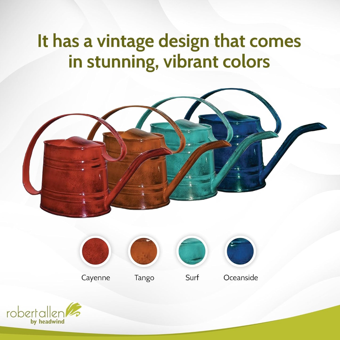 ROBERT ALLEN MPT01506 Danbury Metal Watering Can, Tango Orange