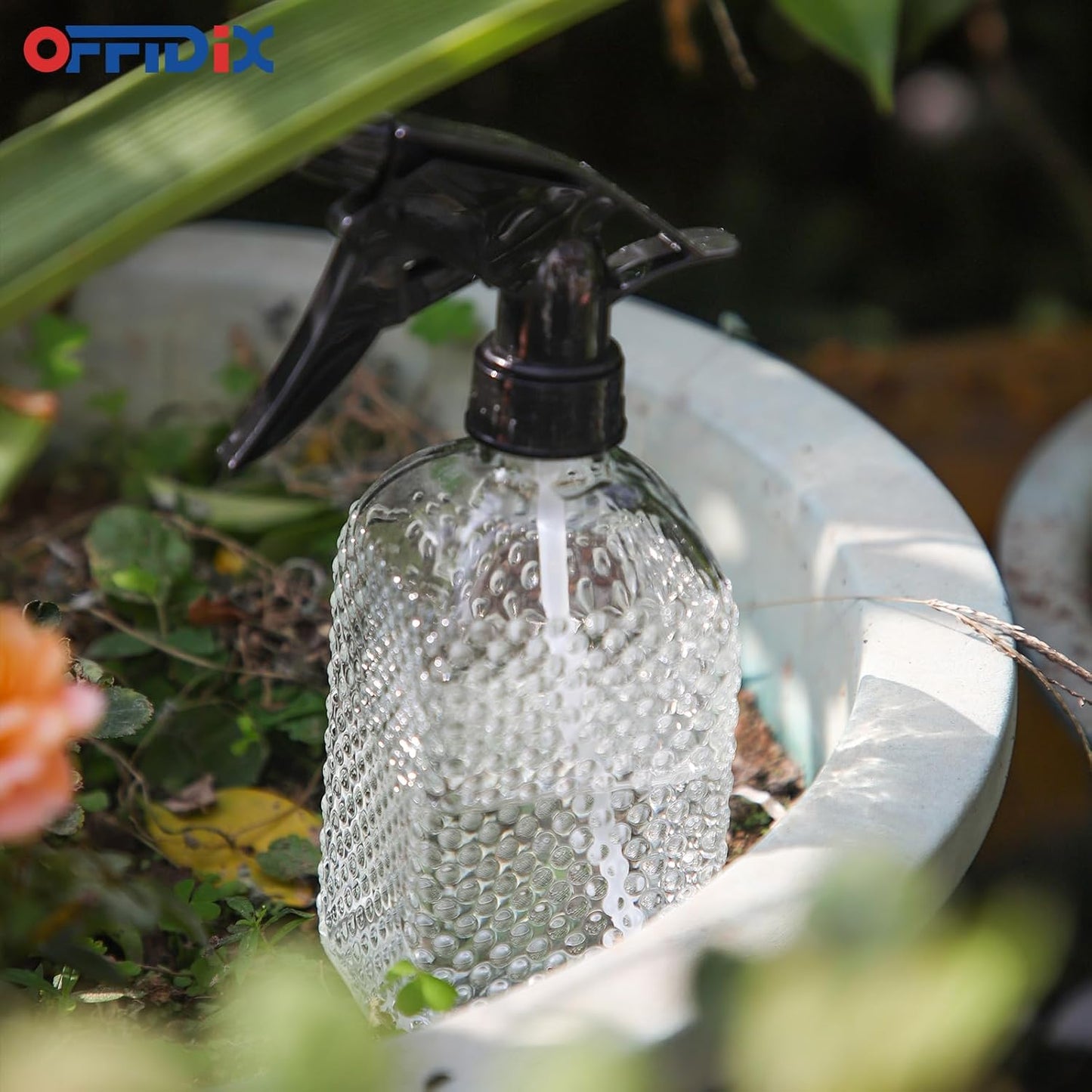 OFFIDIX Glass Plant Mister with Adjustable Nozzle for Indoor Plants and Cleaning
