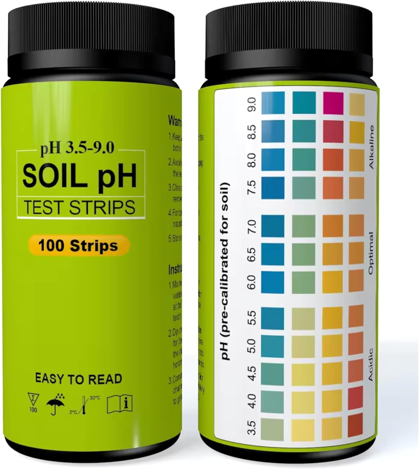 Sper Scientific 310007 Soil pH Test Strips - Quick and Accurate Testing for Home Gardening, Farming & Landscaping - Measures pH 3.5 to 9.0-100 Easy-to-Use Strips for Optimal Plant Growth