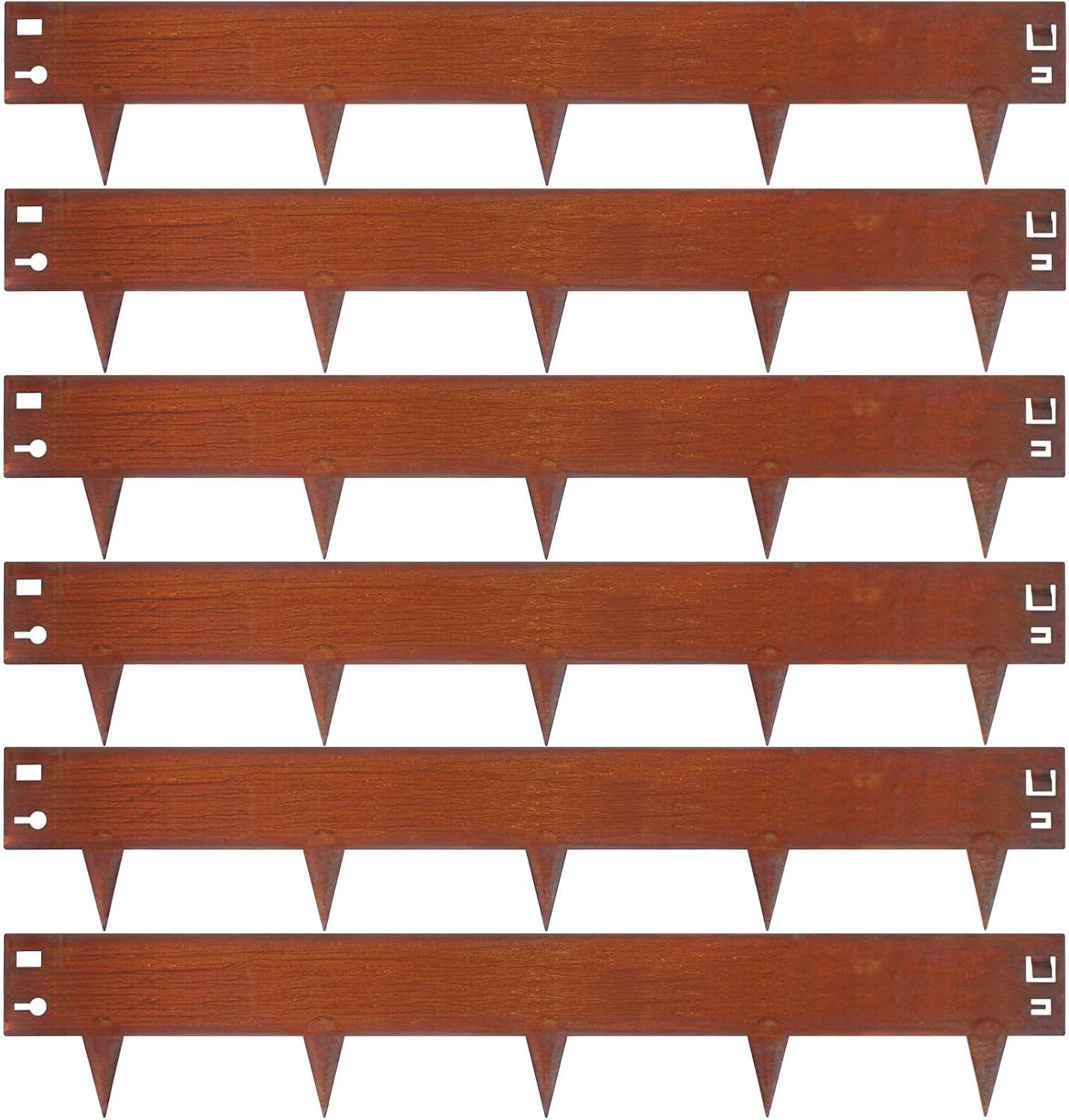 42" L X7.9 H Corten Steel Landscape Edging, 6 Pack Hammer in Landscape Edging, Garden Edging Border for Lawn, Flower Bed, Yard (Rust-Colored)