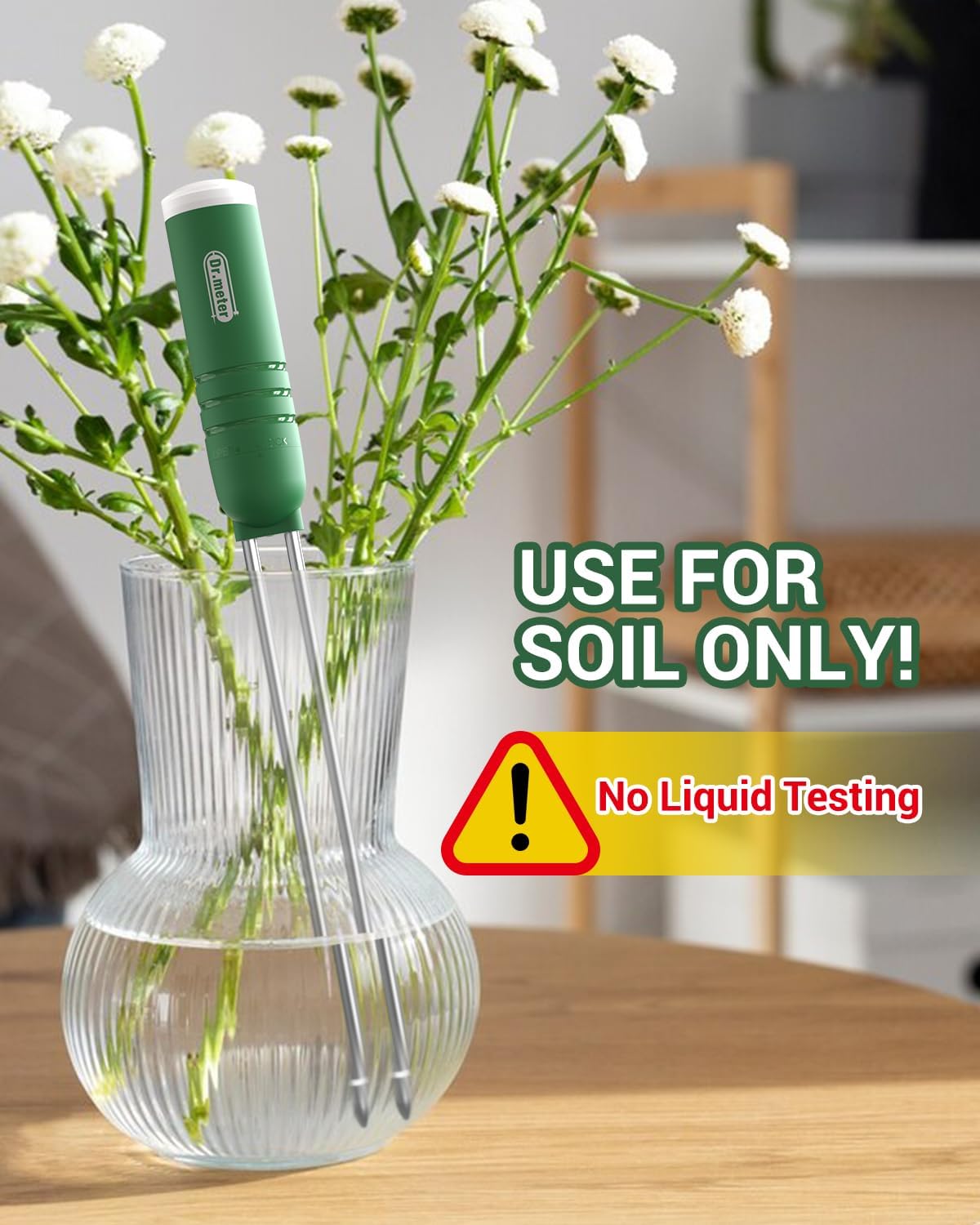 Dr.meter 4-in-1 Soil Moisture Meter, 300ft Wireless Soil Tester Sensor, Temperature/Light/Time/Soil Hygrometer Monitor with Digital LCD Display for Indoor Outdoor Plants, Garden, Lawn, Gardening Gifts