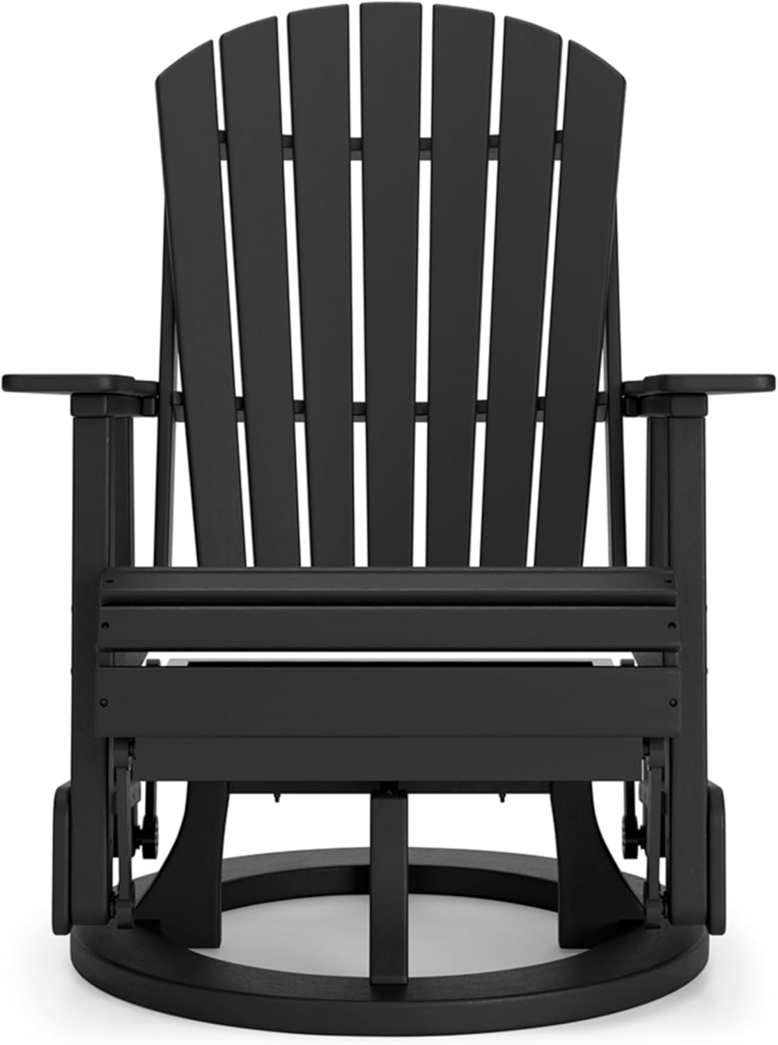 Signature Design by Ashley Hyland Wave Modern Weather Resistant HDPE Outdoor Swivel Glider Chair, Black