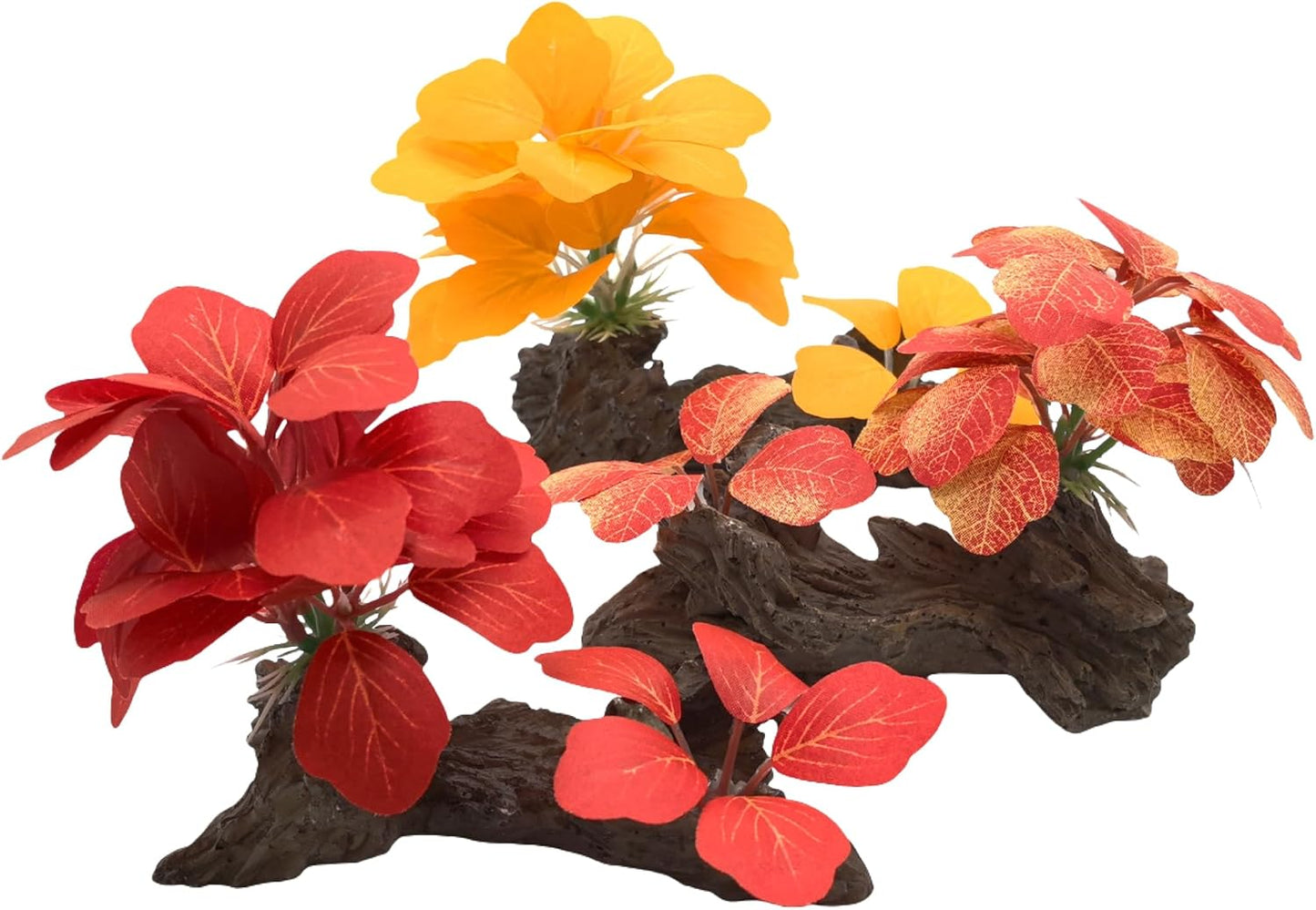 M2cbridge Artificial Fish Tank Plants Silk Aquarium Plastic Plant Aquatic Water Grass Foreground Decor(3PCS Big Colorful)