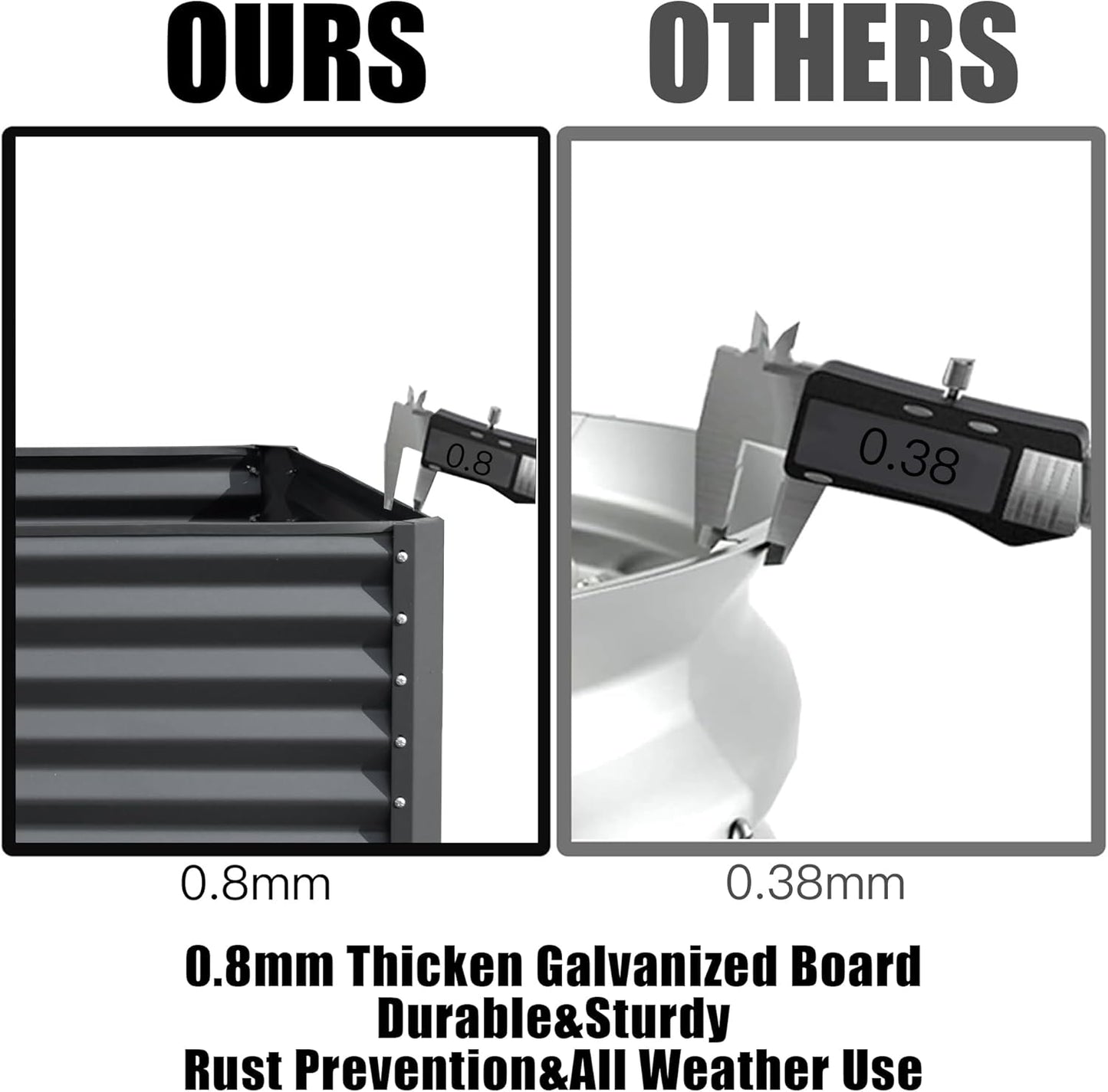 Domi Galvanized Raised Garden Bed, Outdoor Planter Garden Boxes Large Metal Planter Box for Gardening Vegetables Fruits Flowers, Dark Grey (6x3x2ft)