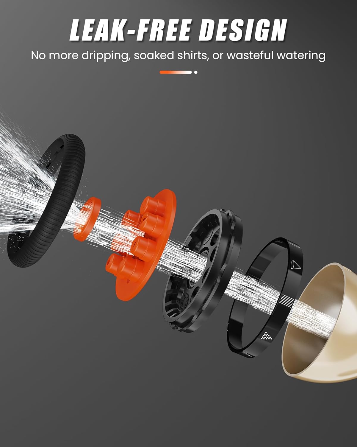 RAINPOINT Garden Hose Nozzle, Hose Sprayer Nozzle with 9 Spray Patterns, High Pressure Water Hose Nozzle Heavy Duty Metal Hand Sprayer, Watering Plants and Lawn,Orange