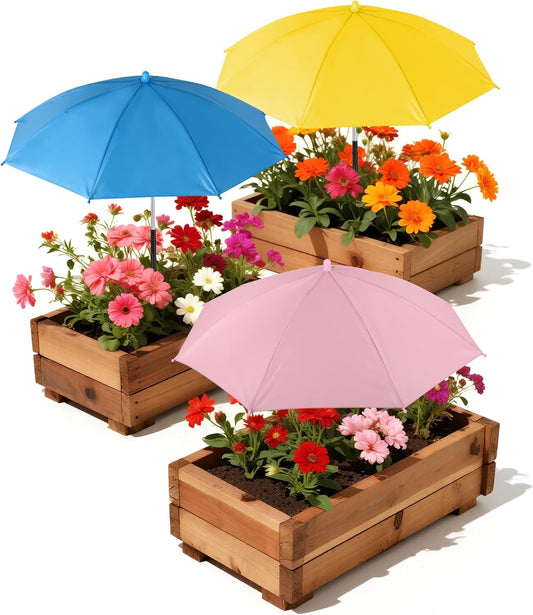 Plant Umbrellas for Outdoor Plants，3 Pack Garden Umbrella Shade for Potted Plants and Garden Beds，23.6" Sun Shade Covers