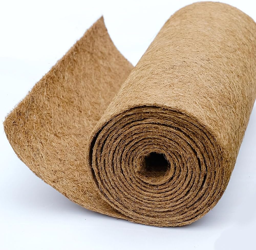 Coco Liner Roll, Large 12x120 inch Natural Coconut Liners for Planter Flower Basket, Natural Coconut Fiber mat, Garden Decoration, Animal pet pad, Reptile