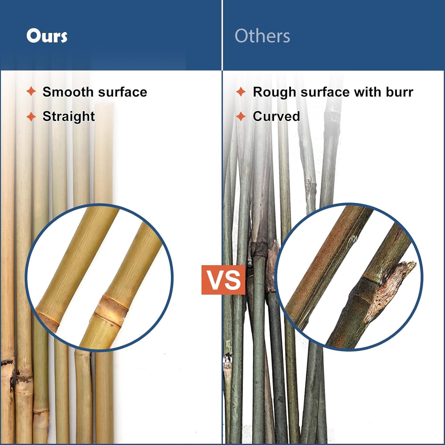 Bamboo Stakes 6FT Garden Stakes Plant Stakes for Outdoor Climbing Plants Poles Support Mini Tree Vines Pole Beans Cucumber 20 Pack