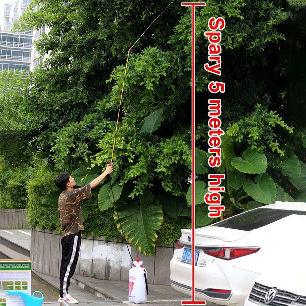 CLICIC 4 Gallon (16L) Lawn and Garden Portable Sprayer Pump Pressure Sprayer with Four Spray Poles Totaling 52 inches in Length