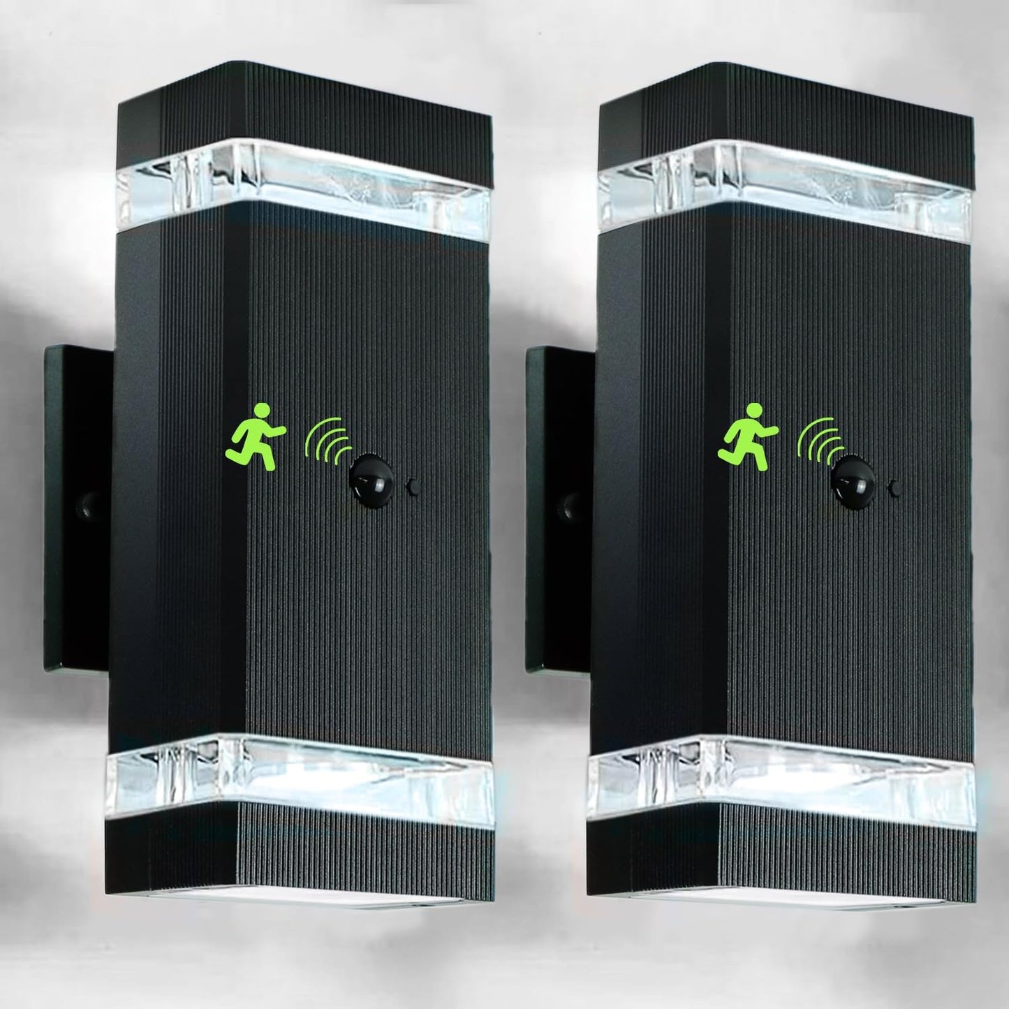 Motion Sensor Outdoor Wall Lights, Dusk to Dawn Exterior Light Fixtures with 3 Modes, Modern Up Down Wall Sconce, Waterproof Aluminum Porch Light for Garage, Patio, Front Door