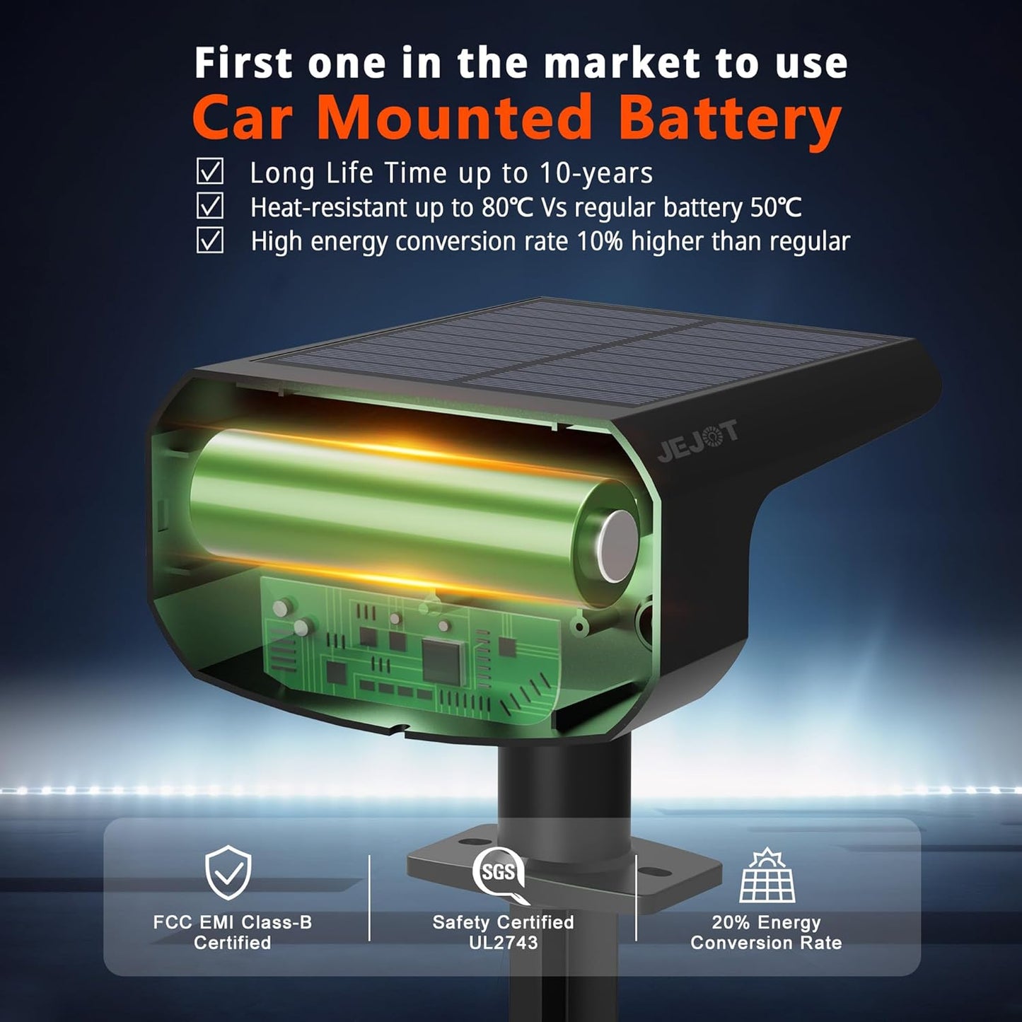 Solar Lights Outdoor Waterproof IP65, Super Bright LED, 2CCT 4 Lighting Modes 3000K/6500K Selectable, Solar Powered Yard Garden Solar Spot Lights for Outside Landscape Auto On/Off -8 Pack