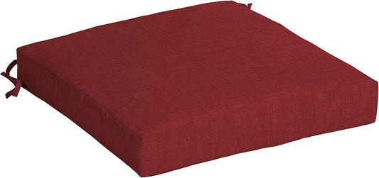 Arden Seat Cushion, 21 x 21, Rain-Proof, Fade Resistant, Cushion for Patio Dining, Adirondack, and Outdoor Chairs Ruby Red Leala