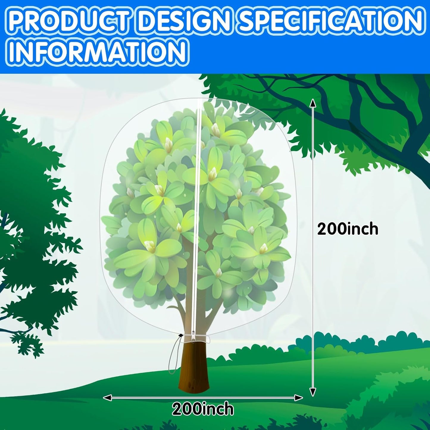 KXCOFTXI 2Pcs Plant Covers, 7.9x5.9FT Winter Tree Covers with Drawstring and Zipper, Frost Cloths for Outdoor Plants (White)