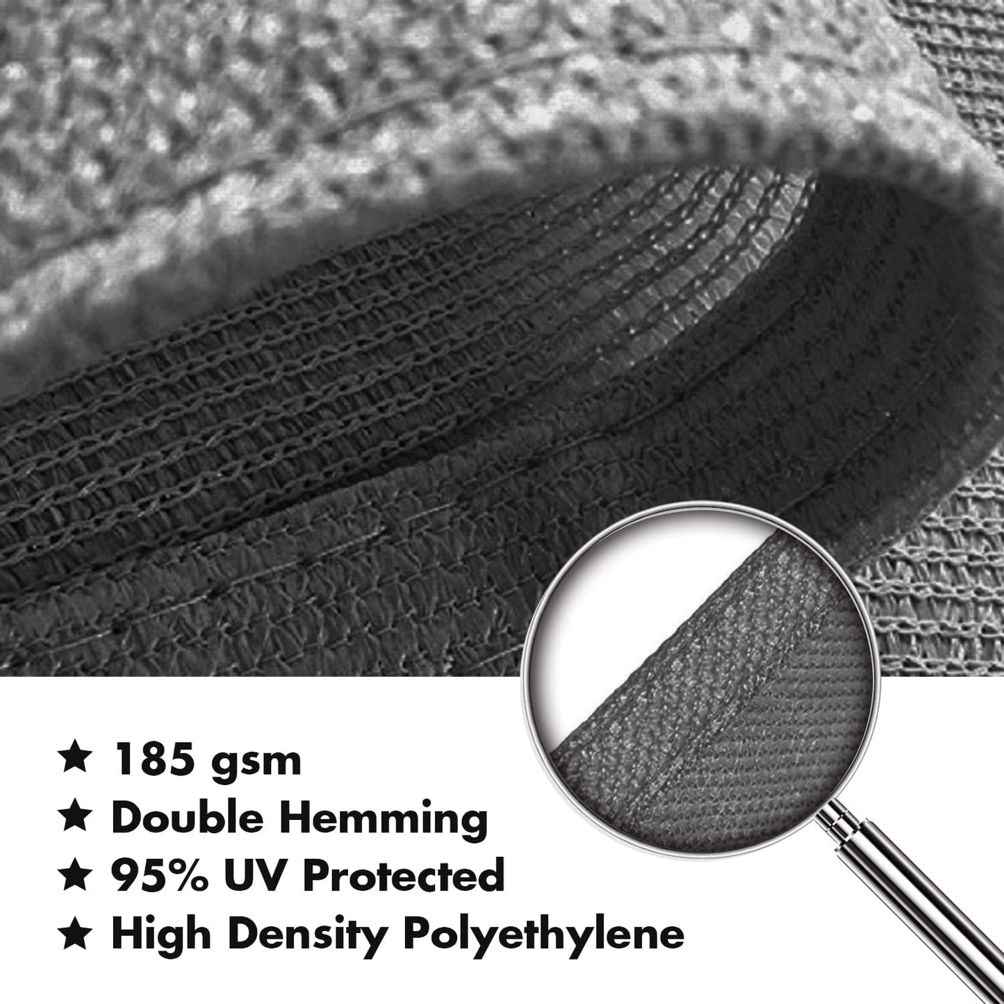 KANAGAWA 7'X10' Dark Gray Custom Size Sun Shade Sail Rectangle UV Block Canopy Cover for Patio Backyard Lawn Garden Outdoor (Customized Available)