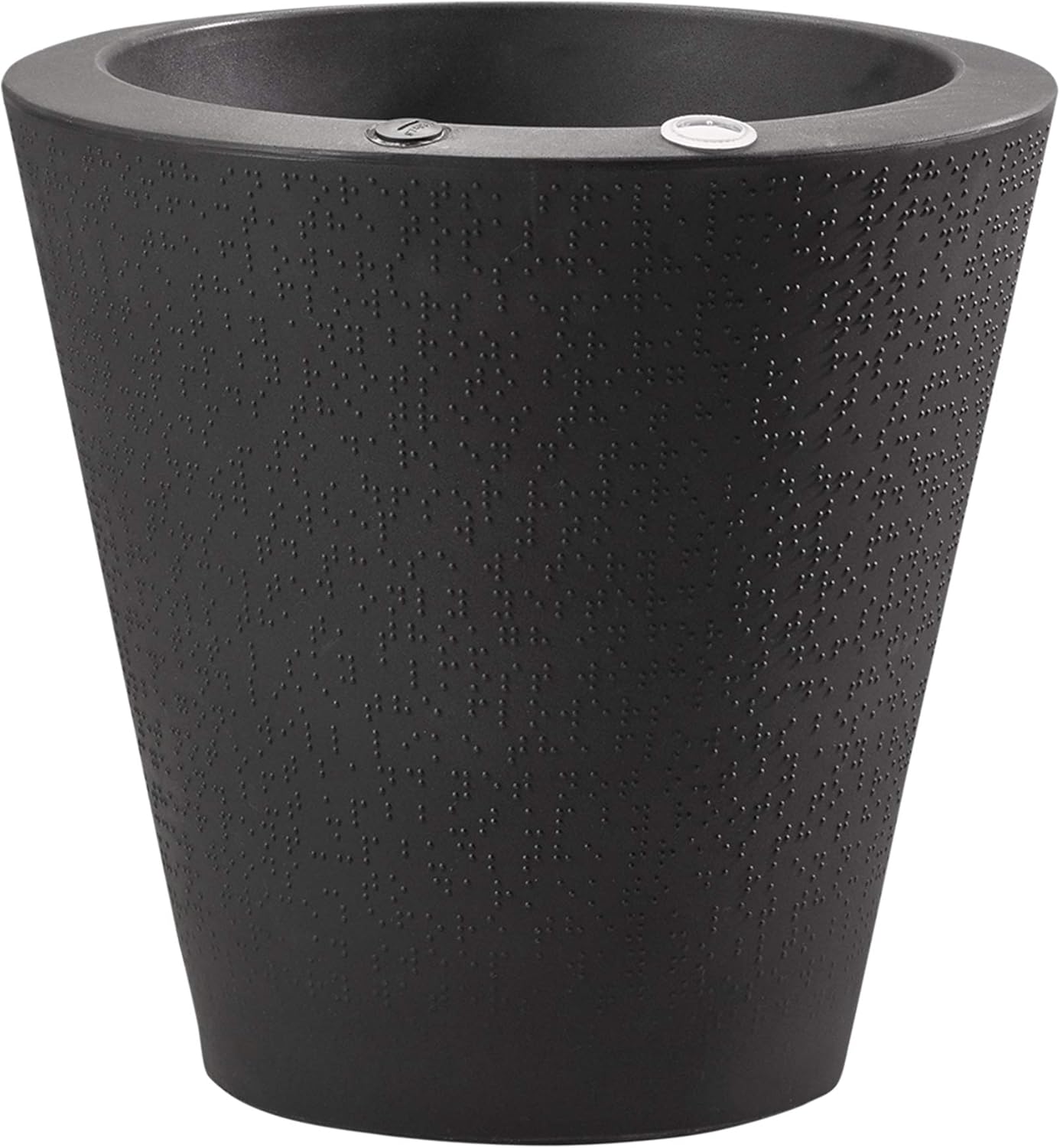 Crescent Garden Dot TruDrop Indoor/Outdoor Planter, Self-Watering Plant Pot, 20 Inches, (Caviar Black)