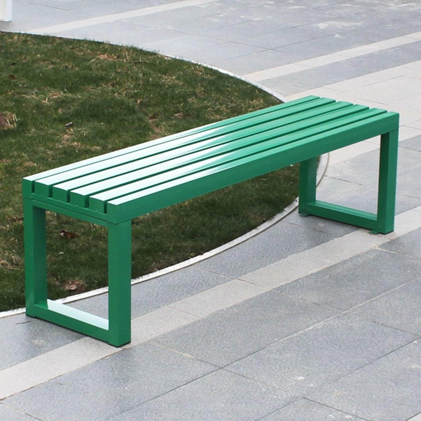 Weatherproof Metal Dining Bench, Outdoor Bench Backless Patio Bench 2-Person Farmhouse Bench Garden Bench for Kitchen, Living Room, Entryway(Green,5.9ft)