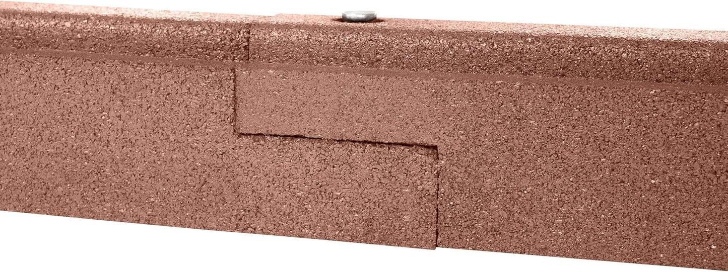 Playsafer Rubber Playground Border Edging Kit, 6' Flexible Heavy Duty Rubber Interlocking Playground Timber, No Dig Easy to Install (Neutral Brown, 8 Pack)