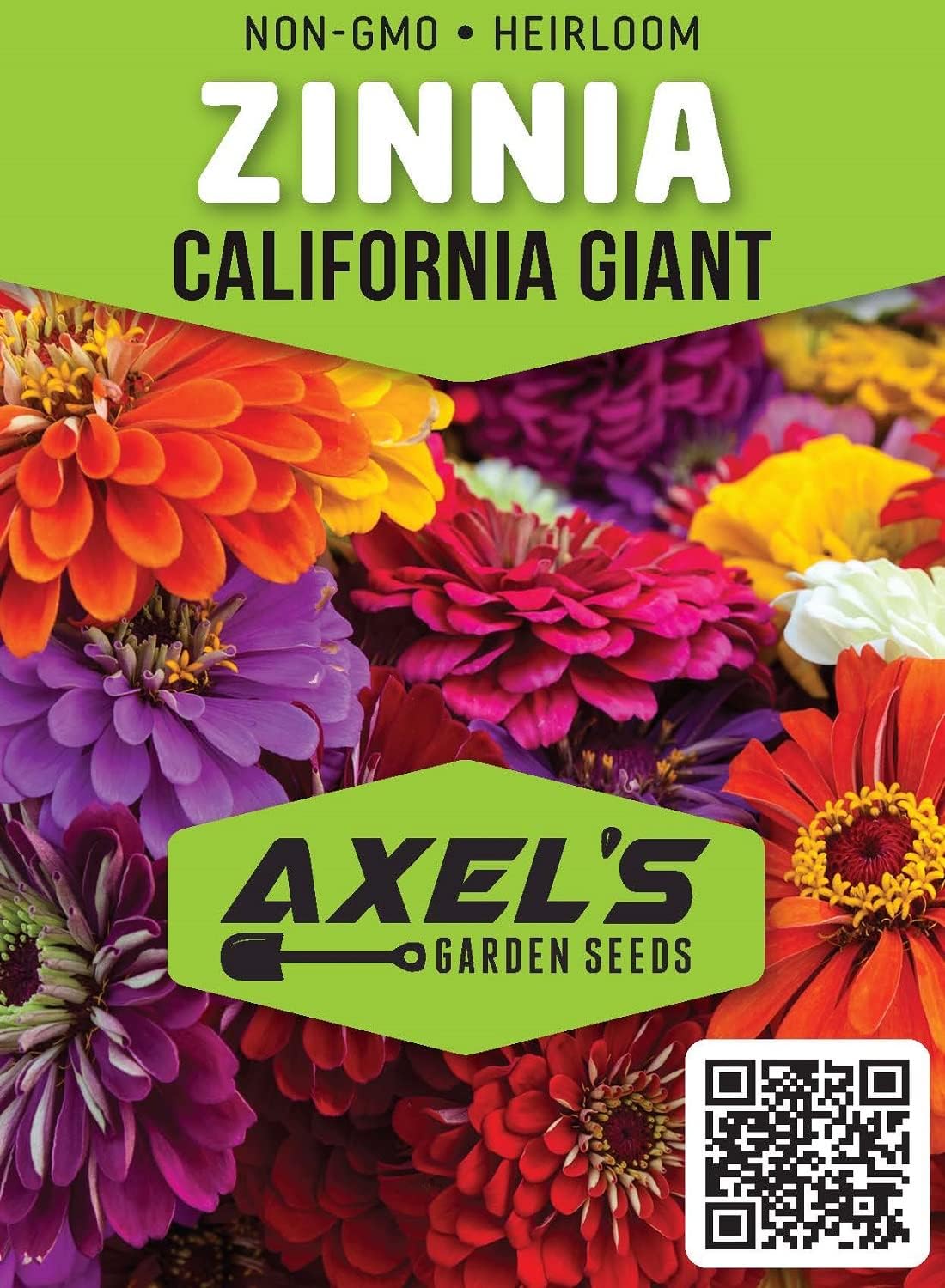 Zinnia Seeds for Planting – Non-GMO Heirloom Zinnia Flower Seeds – Full Instruction Packets to Plant in Your Home Outdoor Garden – Gardening Gift – 50 California Giant Zinnia Seeds (5 Packets)