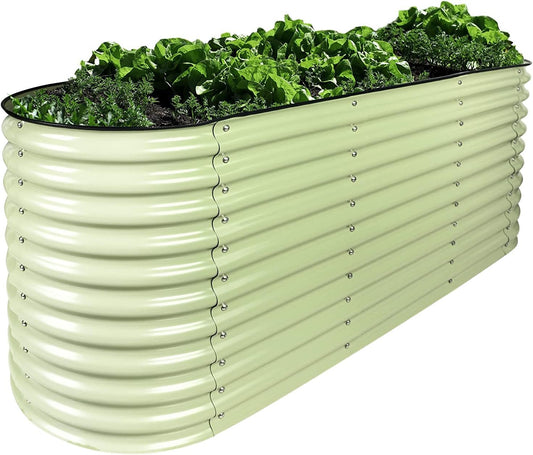 Olle Metal Raised Garden Bed Easy Quick Setup Metal Garden Bed 32" Tall, 12-in-1 for Growing Flowers Herbs DIY Gardening, Sage Green 32" Tall