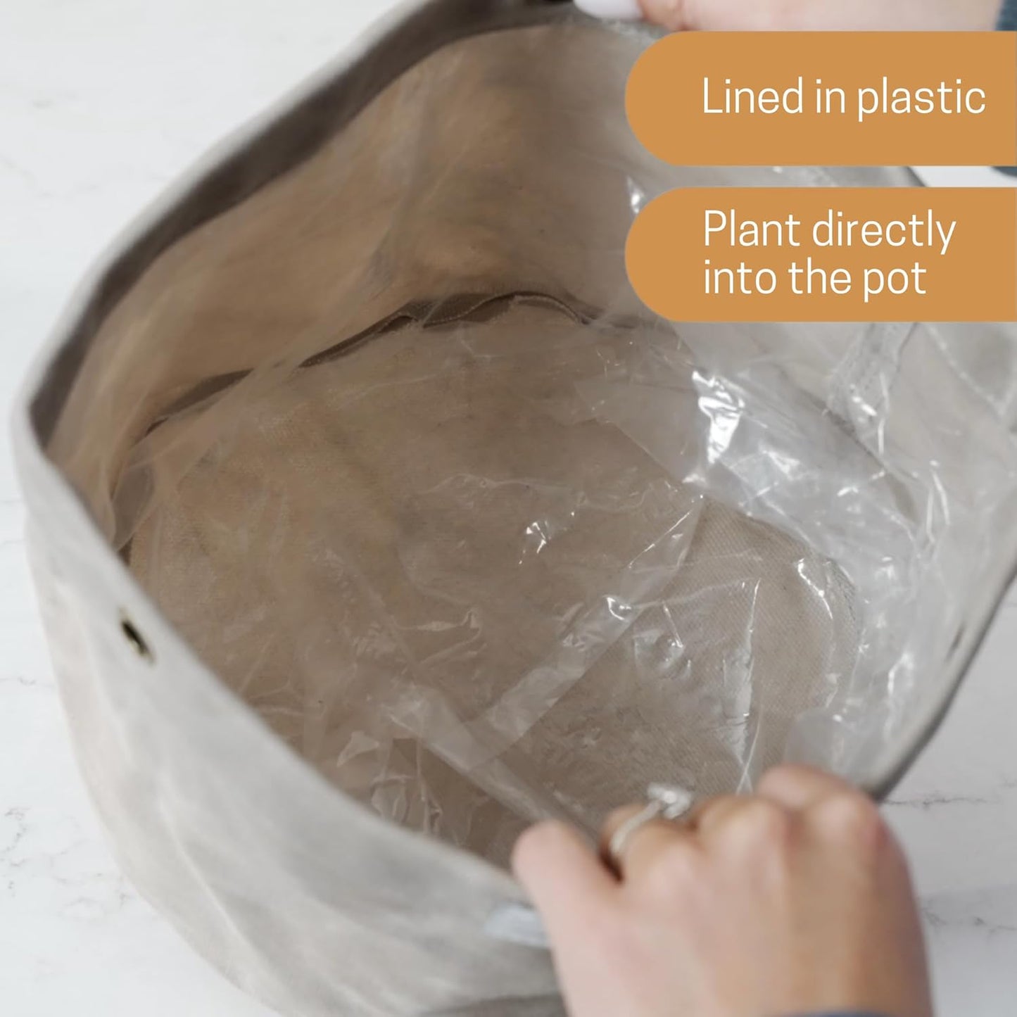 Large Waxed Canvas Handmade Hanging Planter for Indoor/Outdoor Plants, Hanging Basket Plant Holder Dijon Yellow with Hook