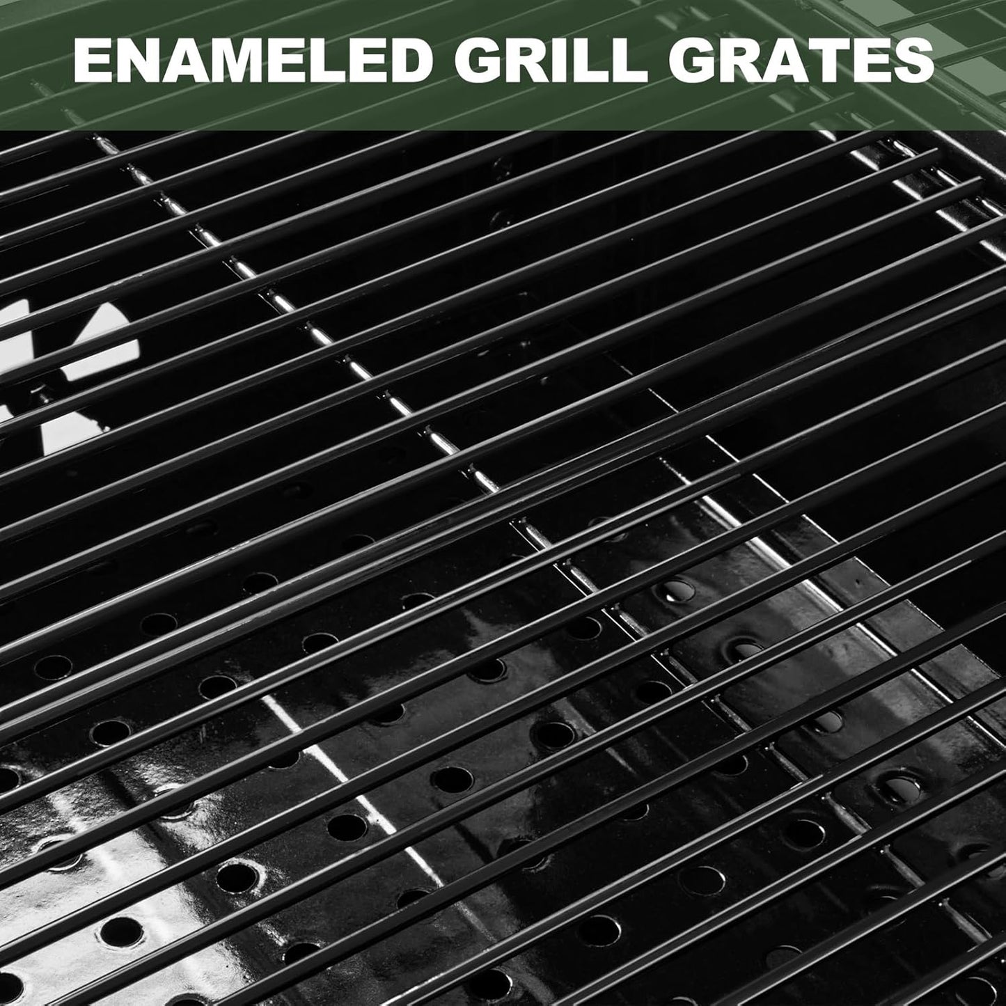 Charcoal Grills, Large Outdoor BBQ Grill Offset Smoker with Side Table Heavy Duty Outside Barbecue Grills Cooking Backyard Patio (Enamel Grill Grate)