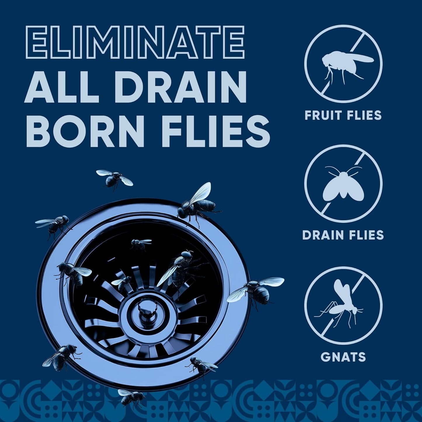 Fruit Fly Drain Treatment | Drain Fly Eliminator | Eliminates Gnats, Sewer Flies and More - Works in All Drains - 128 Fl Oz w Fly Finder