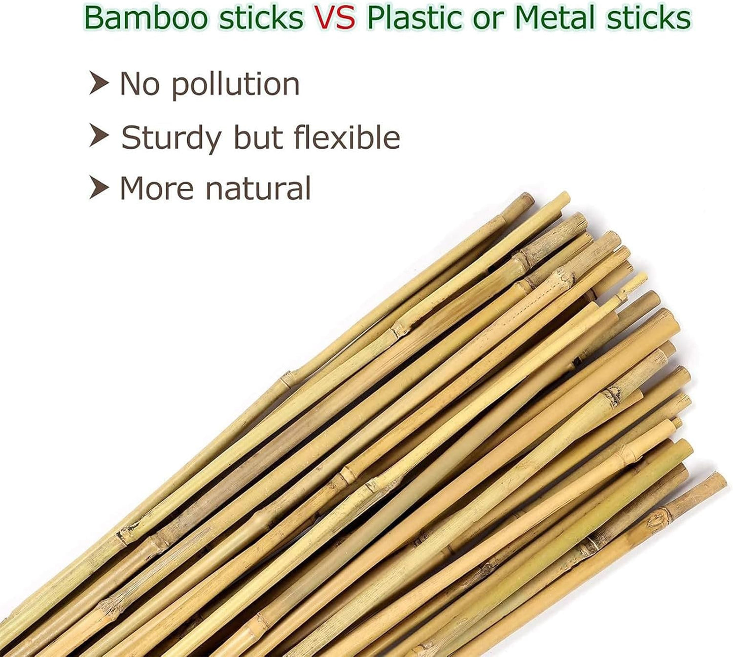 Bamboo Stakes for Plants, Natural Bamboo Plants Stakes 5 Feet, Garden Stakes for Climbing Plants Tomatoes, Beans, Potted Plants - 20Pcs Bamboo Poles (58in, Approx 5FT)