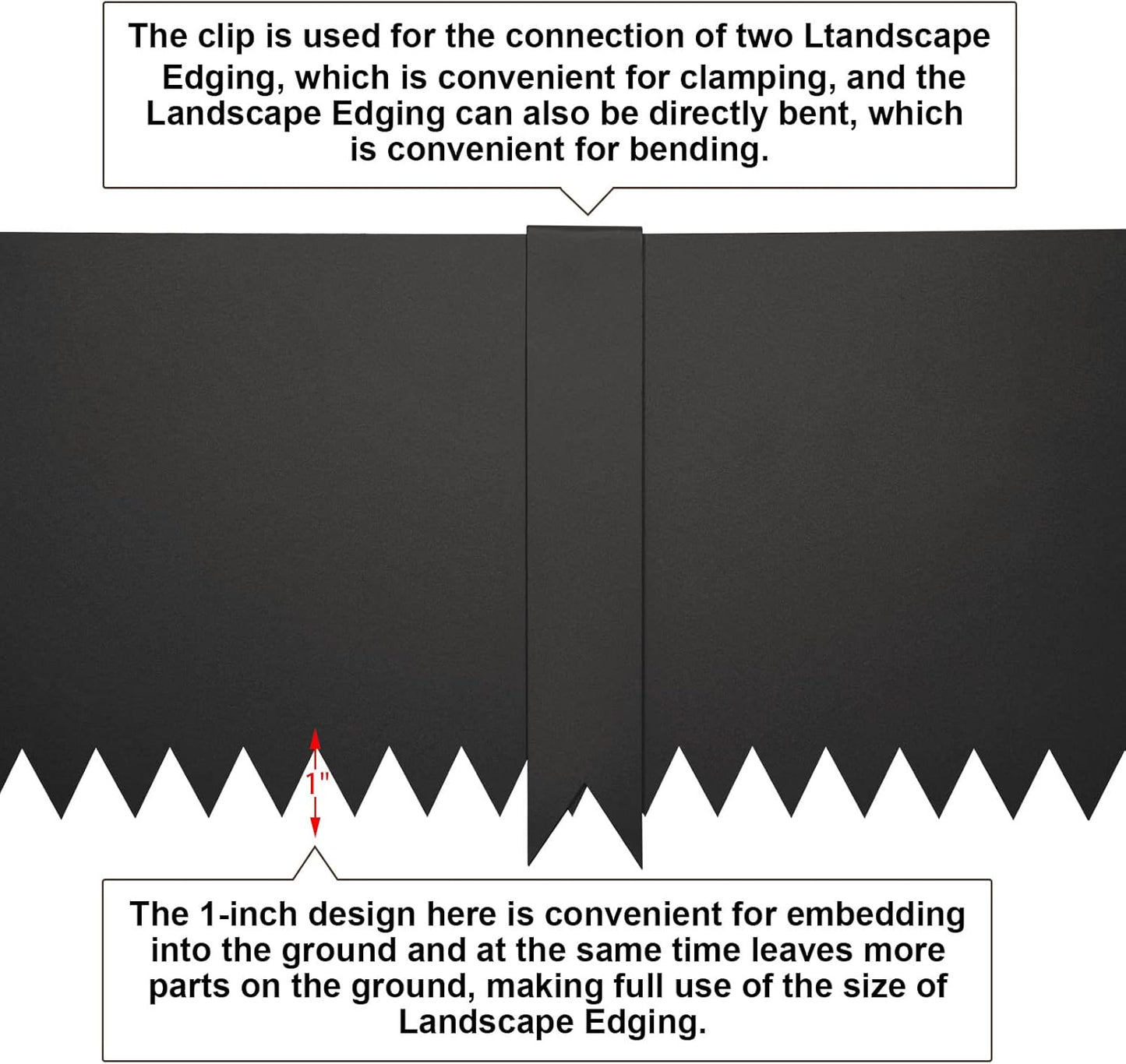 Steel Landscape Edging 40 Inch Strips, Steel Edging 4 Inch Depth, 6 Pack Hammer in Landscape Edging, Metal Landscape Edging, Metal Edging for Landscaping