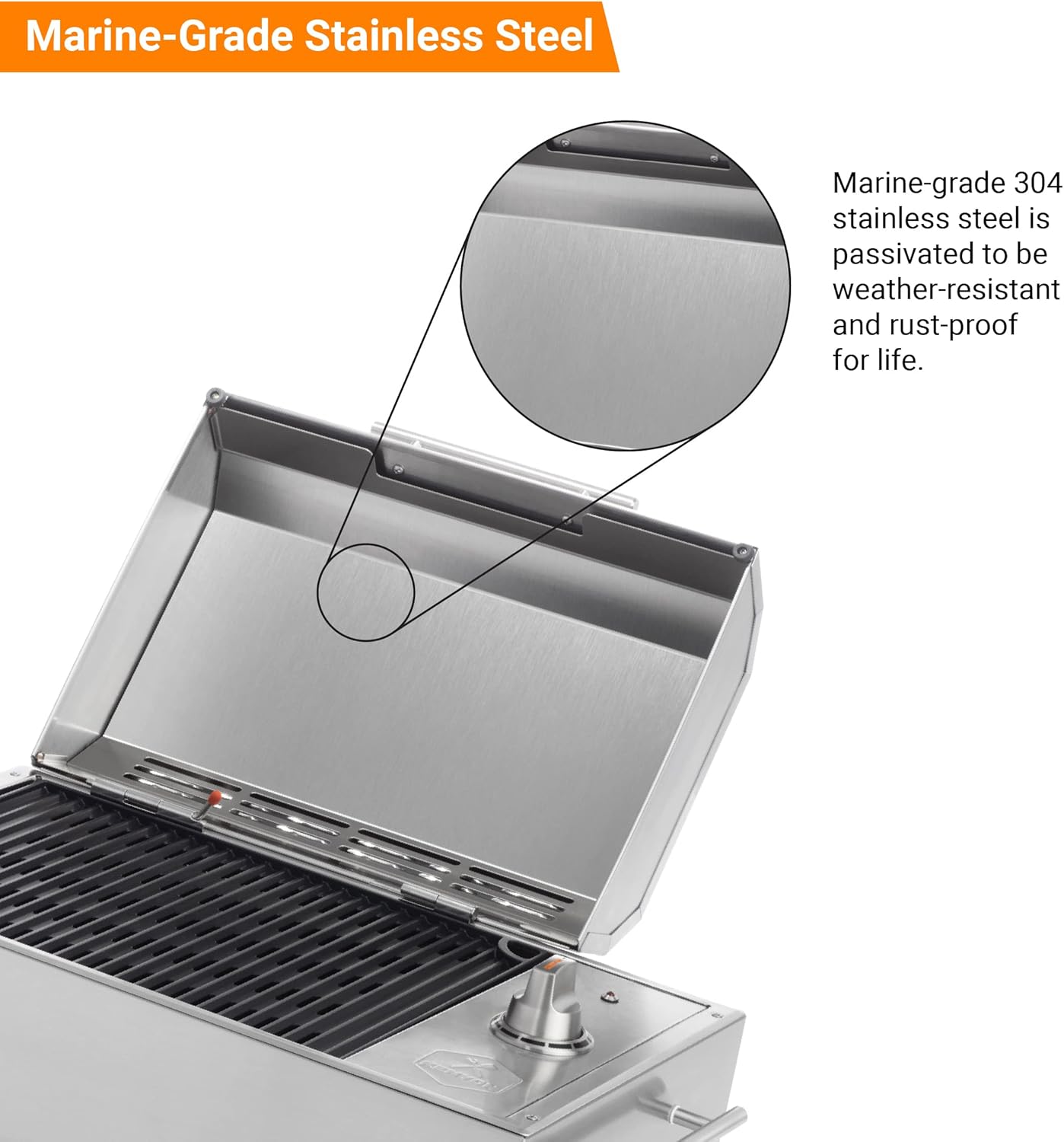 Kenyon B70200 City Grill, Portable Grill, Stainless Steel, Single Burner, Knob Control, Faceted Lid, UL Approved For Use Indoors And Outdoors, Flame-Free, 120V