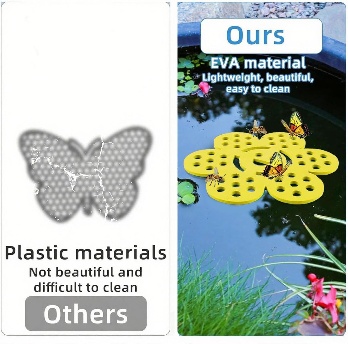 4 Pack Floating Bee Watering Station for Garden, Butterfly Feeder Bee Waterer Wildlife Baths Pollinator, Outdoor Pool & Garden Decor(Flower Face)