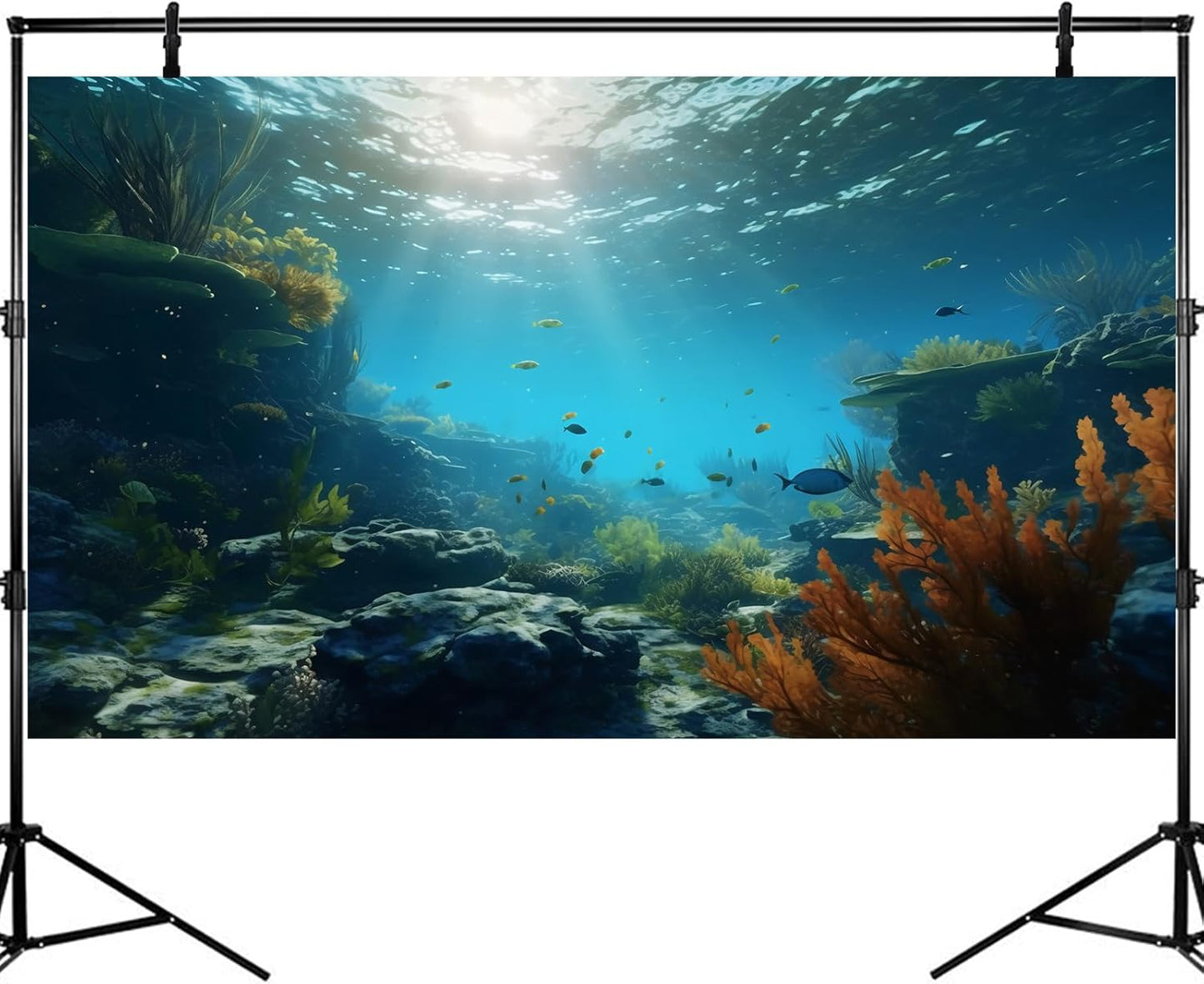 Ocean Floor Fish Tank Background Underwater Rock Aquarium Background Under The Sea Terrarium Backgrounds Aquatic Plants Sunlight Fish Tank Backgrounds Tropical Fish Aquarium Wallpaper 36x20in